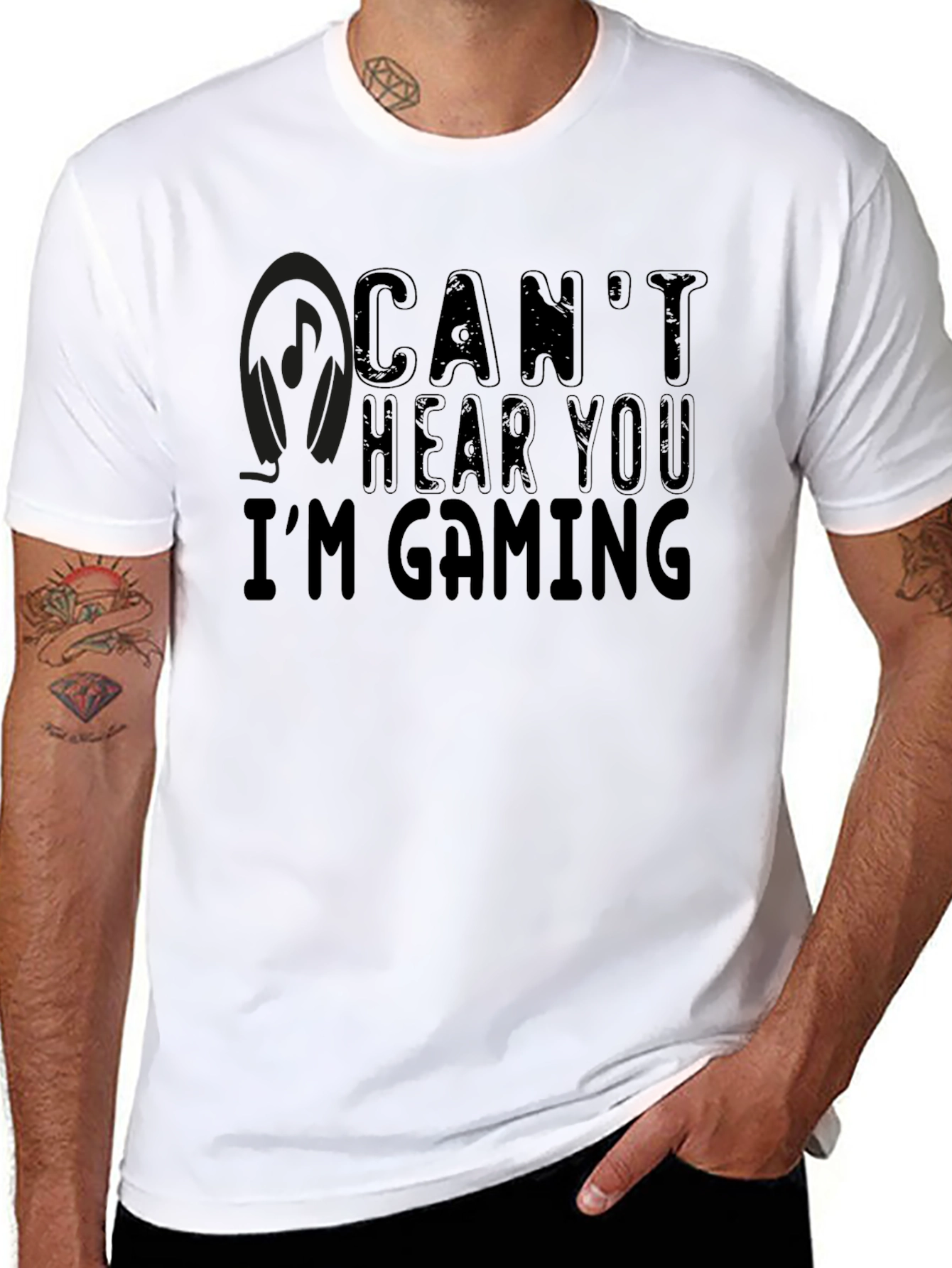 Cant Hear You Im Gaming Black T-Shirt