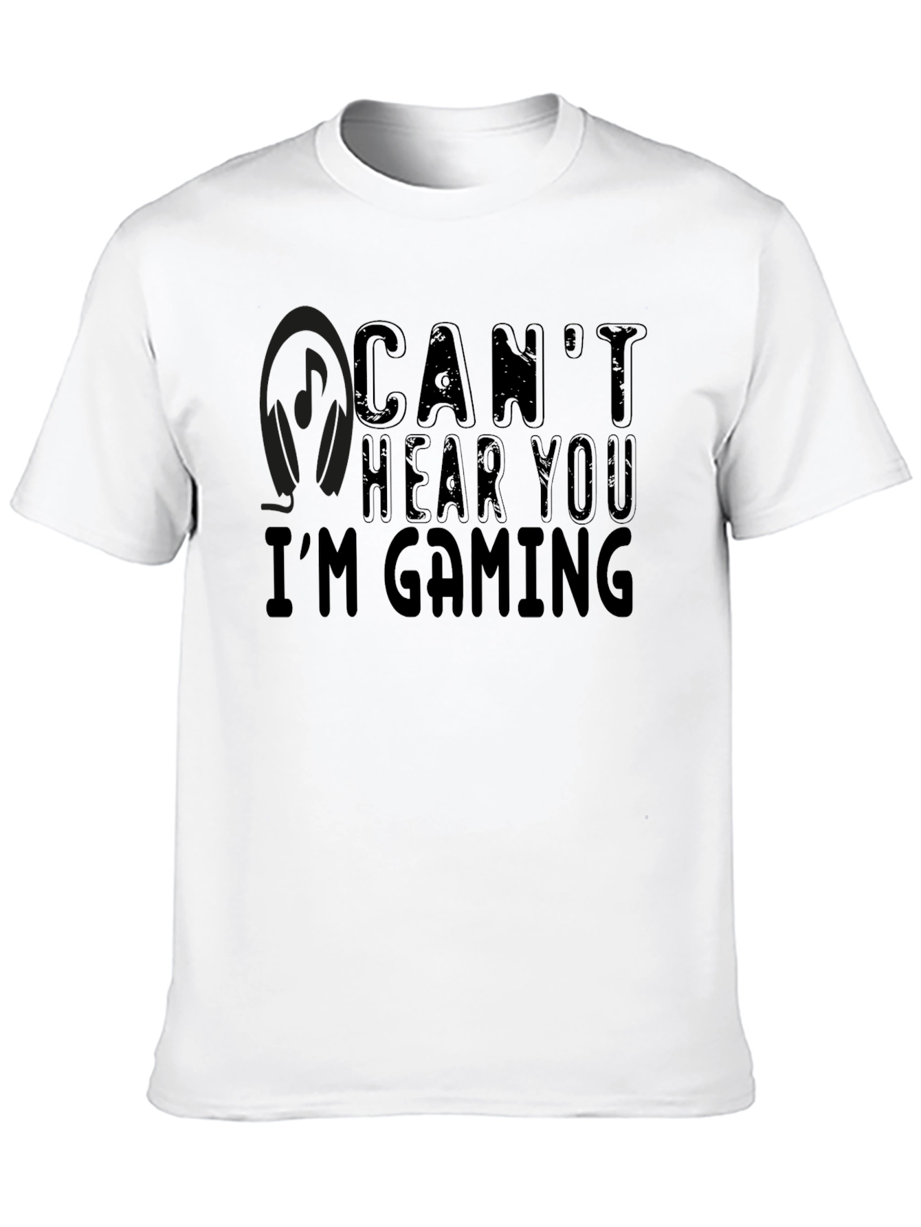 Cant Hear You Im Gaming Black T-Shirt