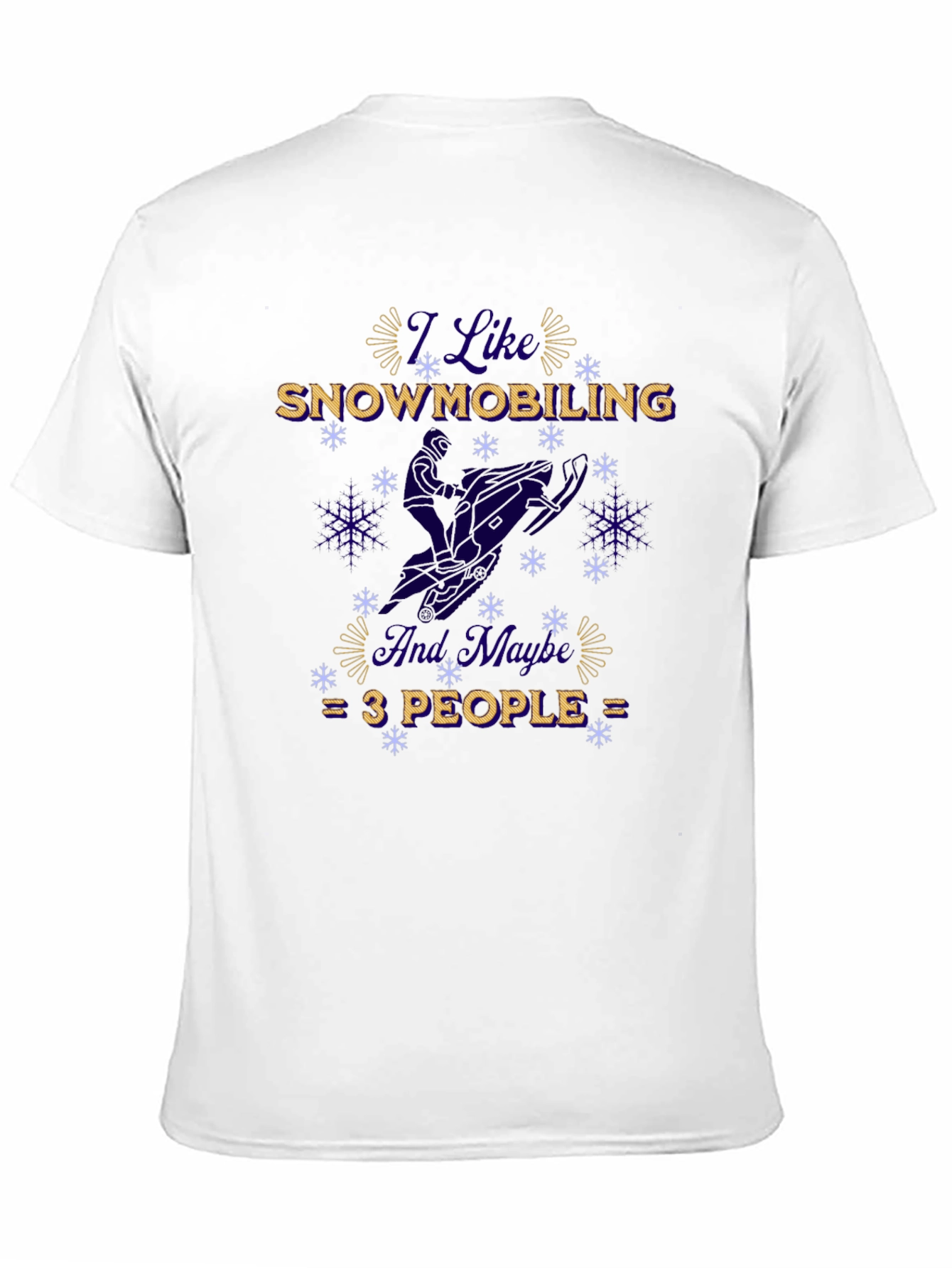 I Like Snowmobiling Funny Winter Black T-Shirt