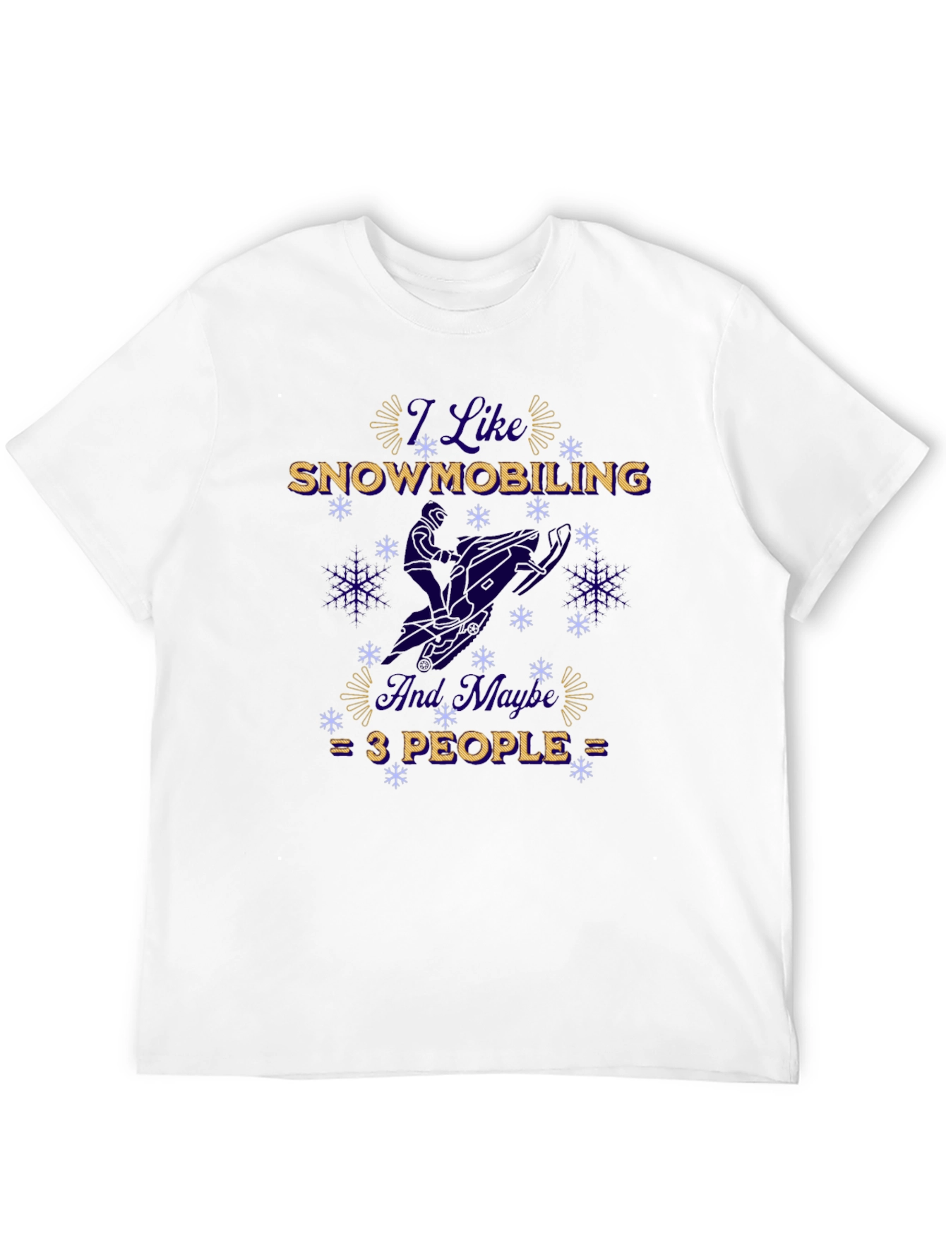I Like Snowmobiling Funny Winter Black T-Shirt