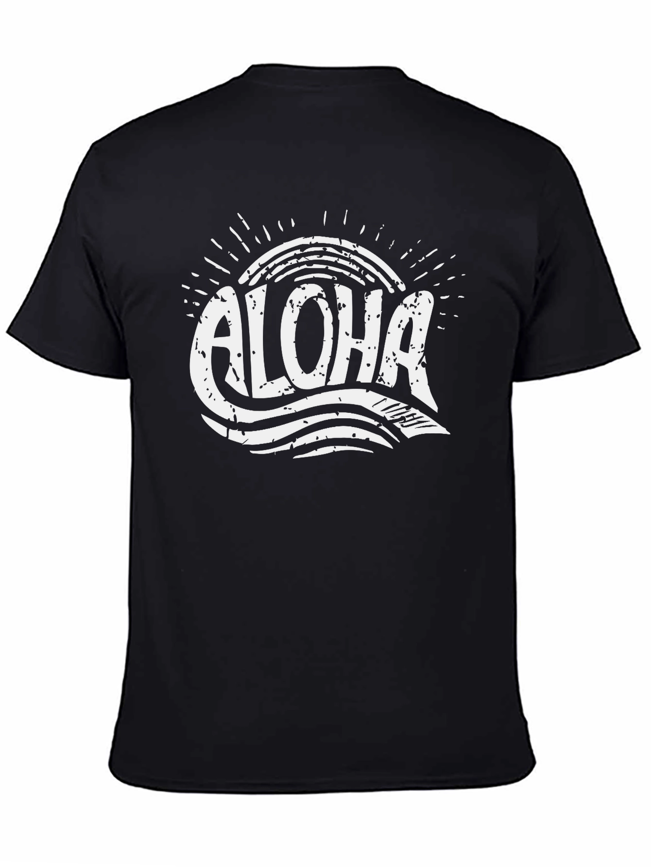 Aloha Black T-Shirt - Retro Hawaiian Surf Style Tee
