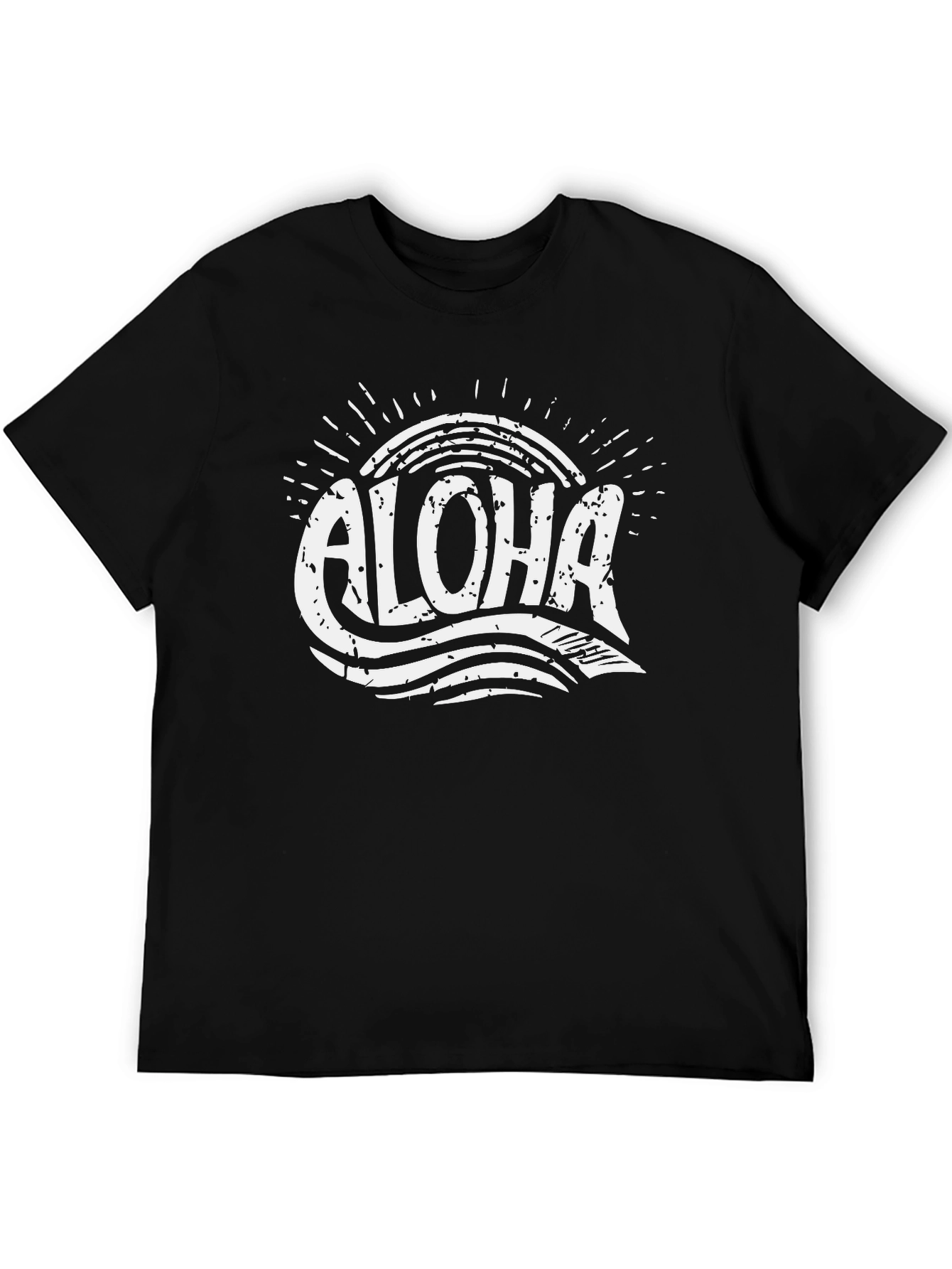 Aloha Black T-Shirt - Retro Hawaiian Surf Style Tee