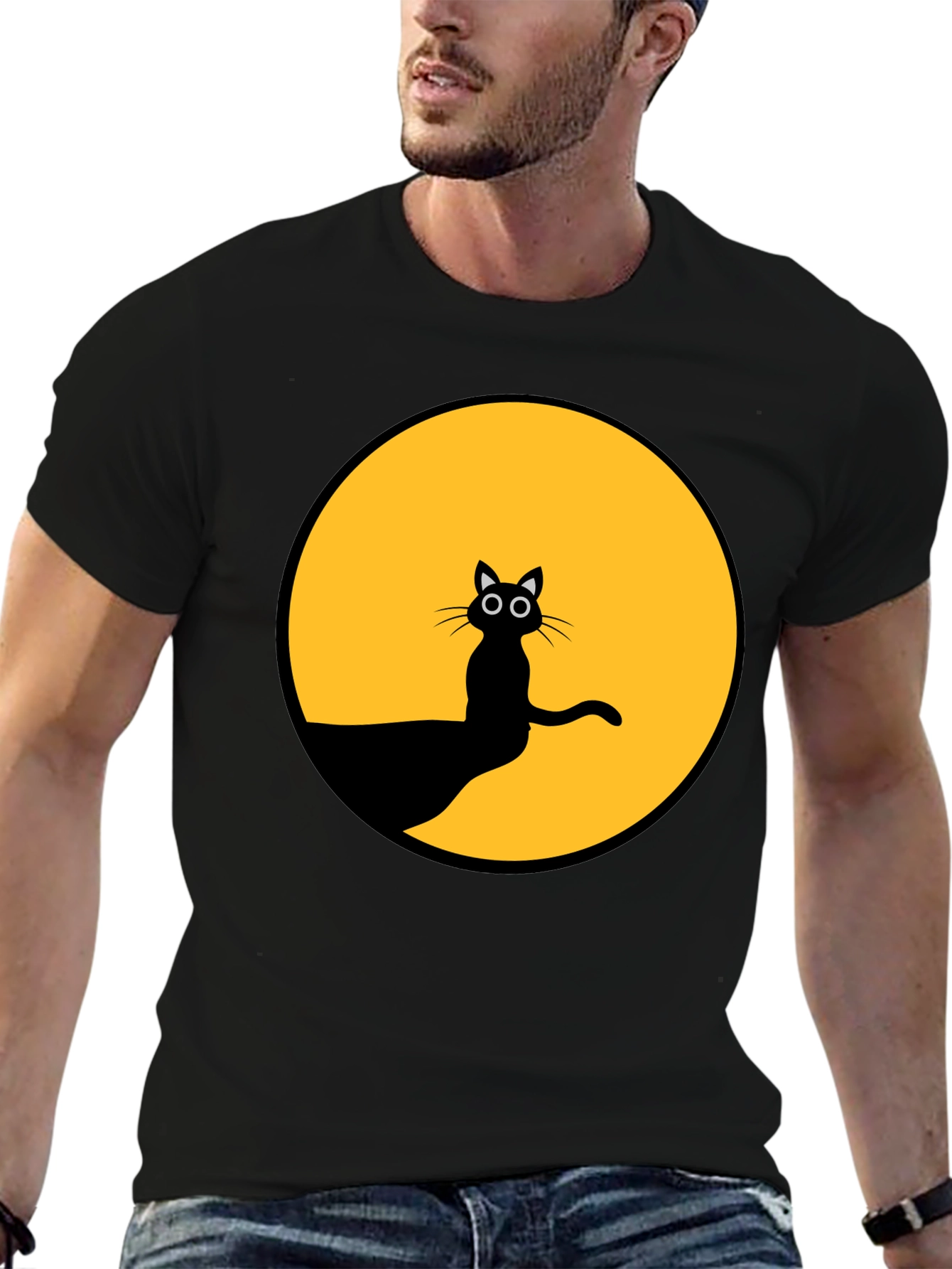 Black Cat Silhouette T-Shirt