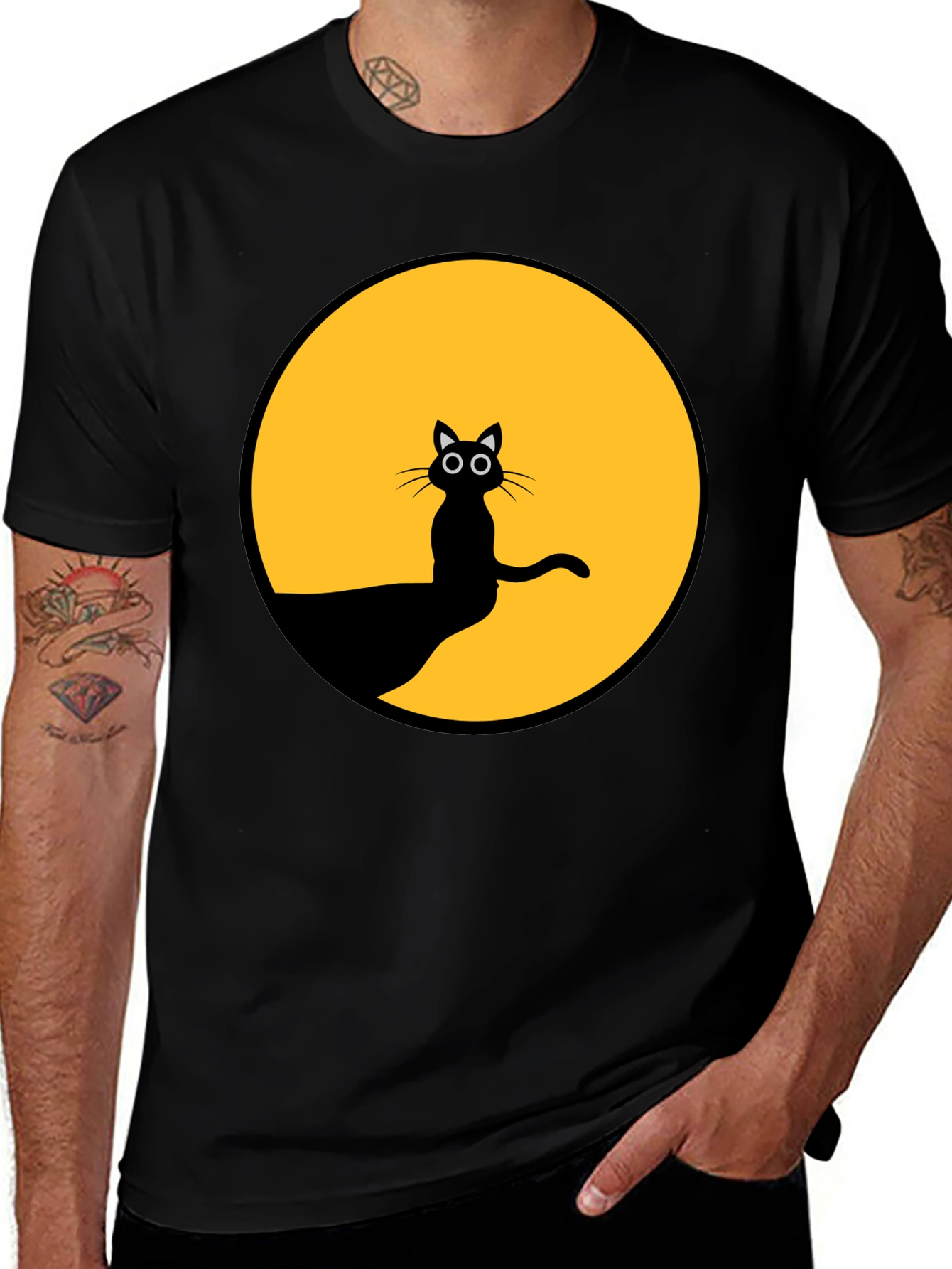 Black Cat Silhouette T-Shirt
