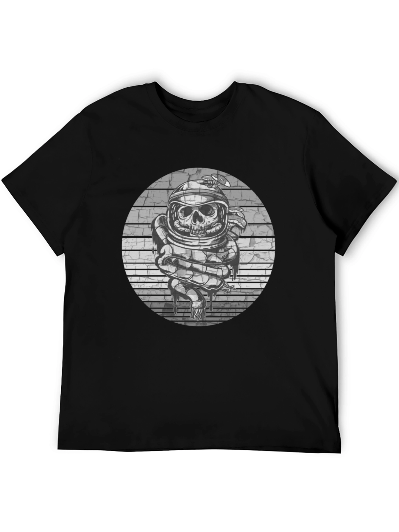Skull Astronaut Graphic Tee - Black