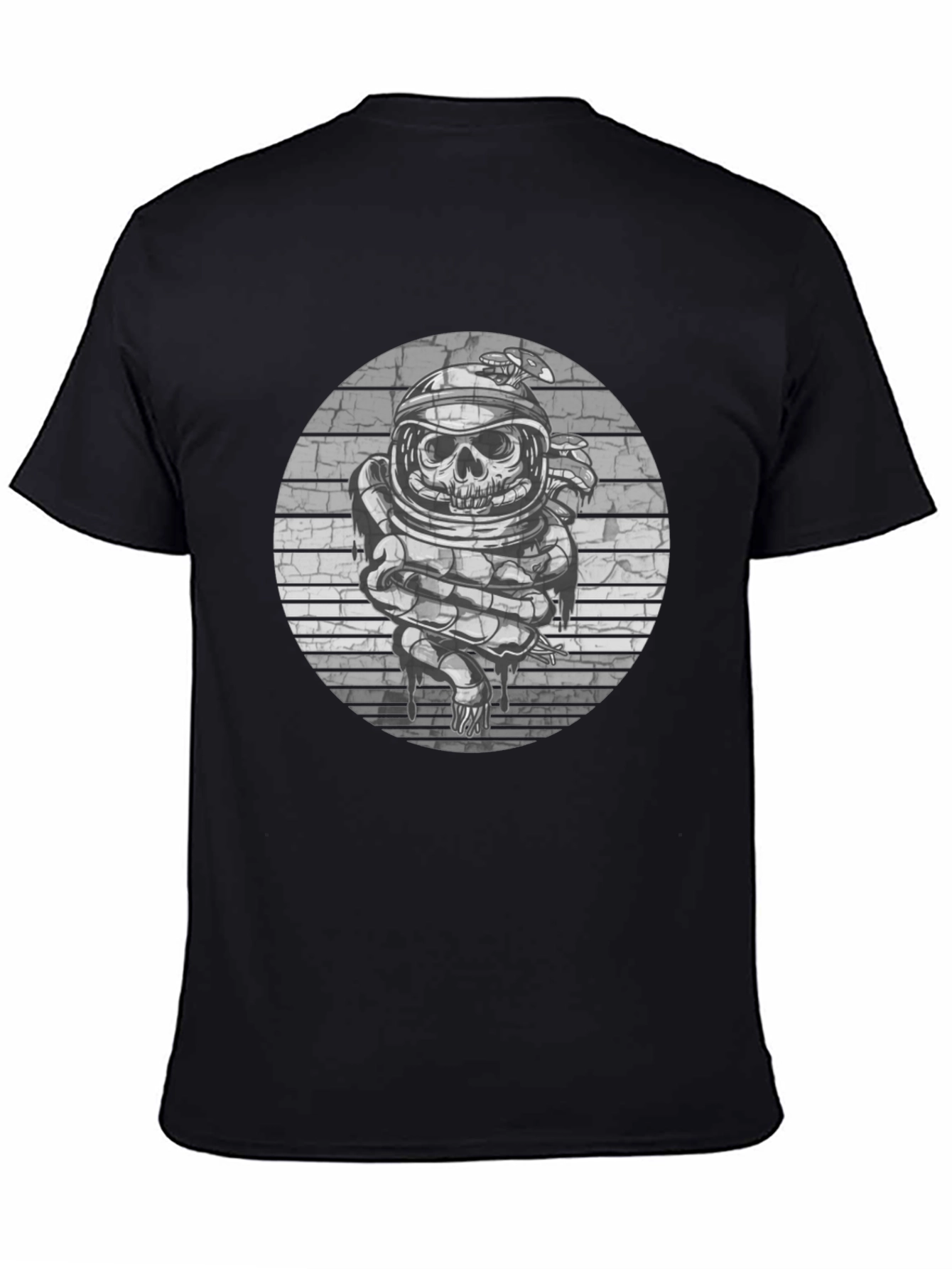 Skull Astronaut Graphic Tee - Black