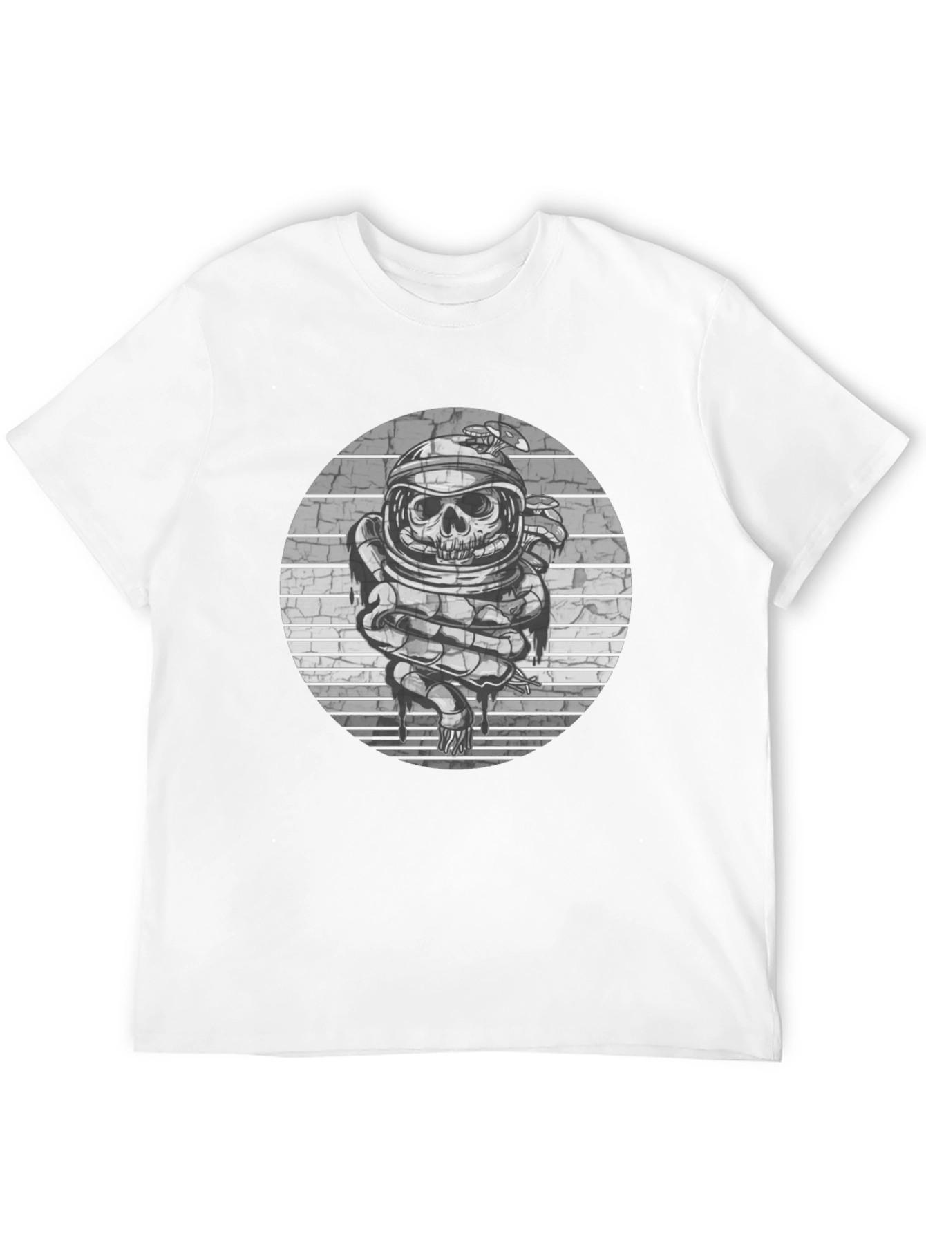 Skull Astronaut Graphic Tee - Black