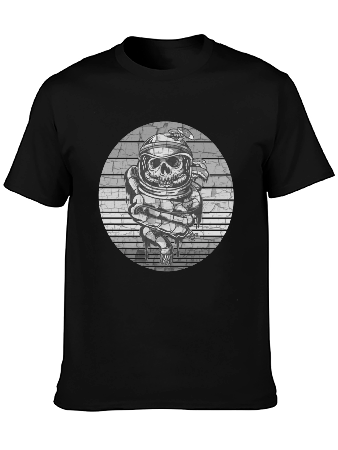 Skull Astronaut Graphic Tee - Black