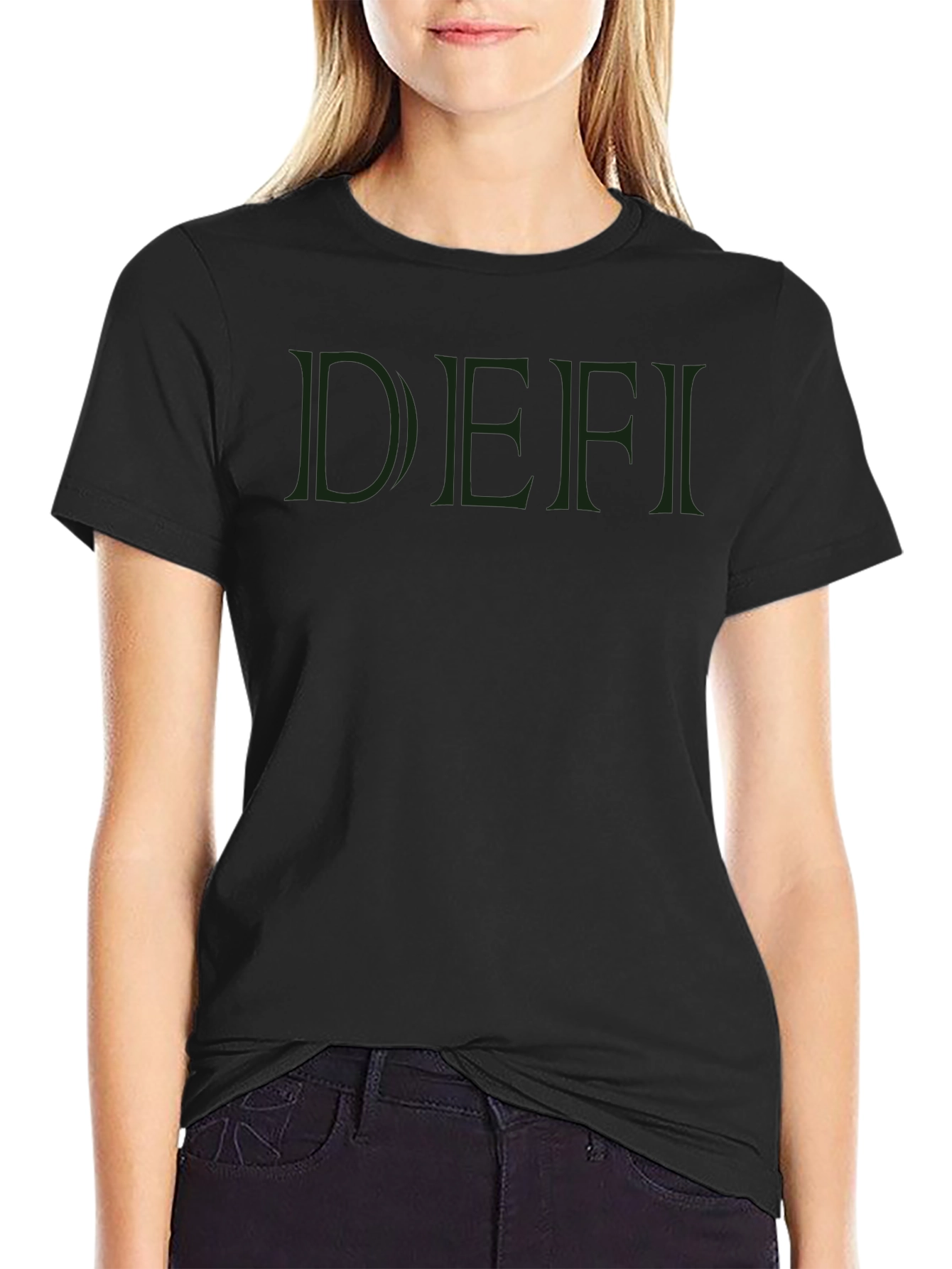 DEFI Graphic Tee - Stylish Black Cotton T-Shirt