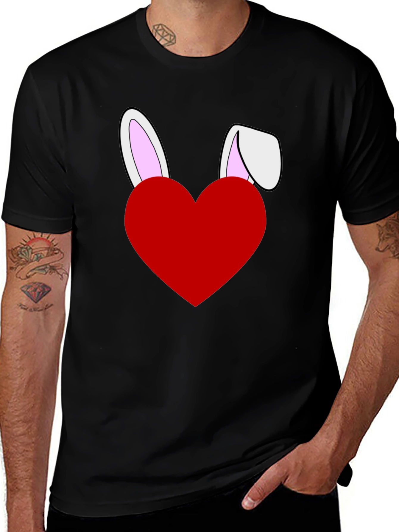 Bunny Heart Graphic Tee - Easter