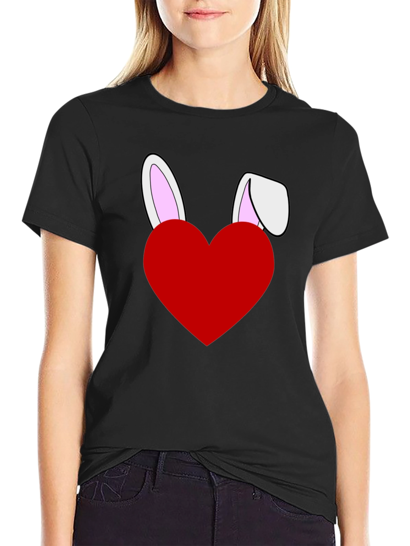 Bunny Heart Graphic Tee - Easter
