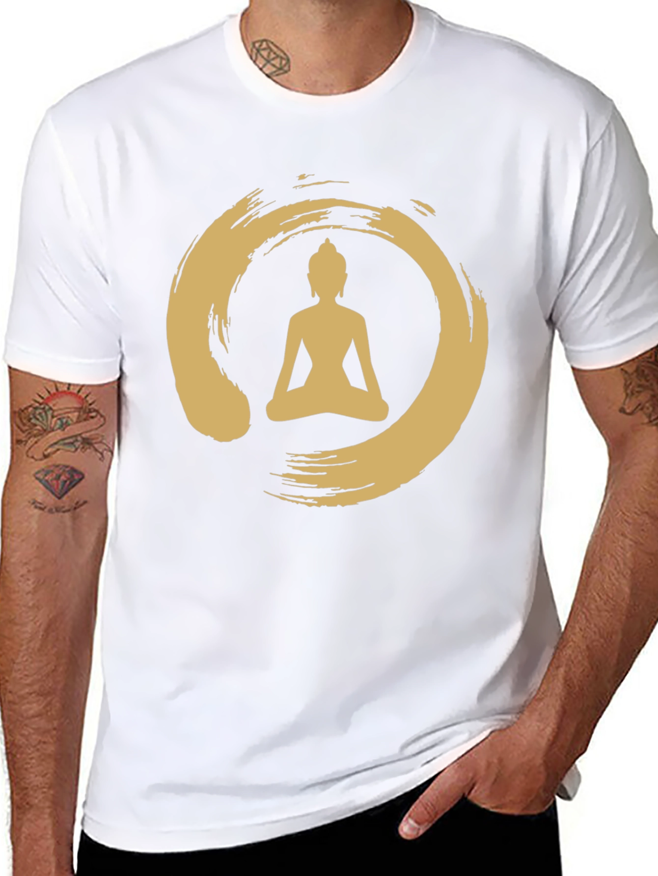 Enso Zen Circle Buddha T-Shirt - Black