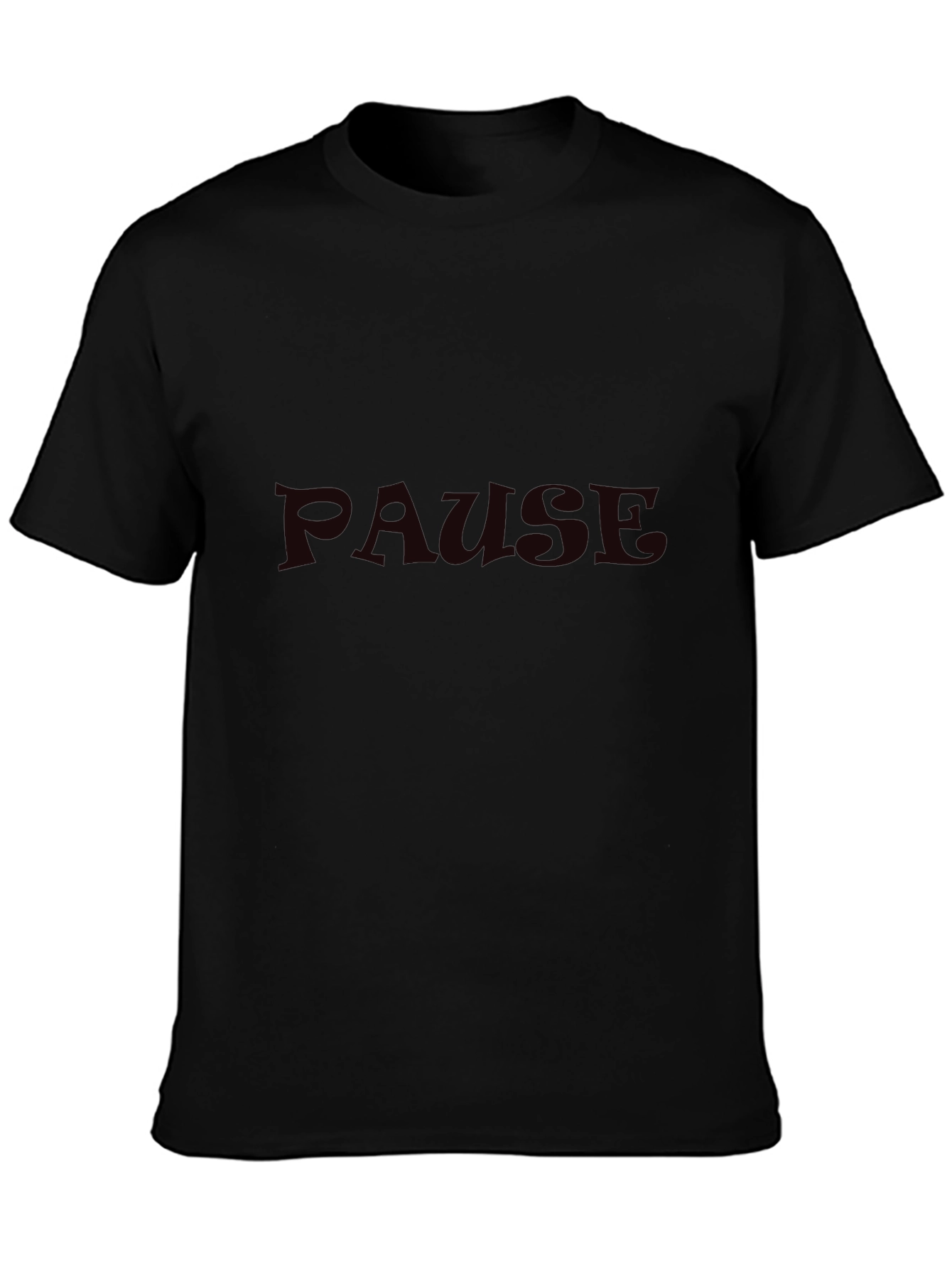 Mens Black Pause Graphic T-Shirt