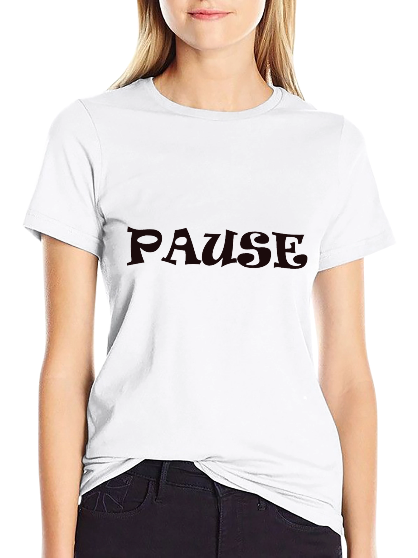 Mens Black Pause Graphic T-Shirt