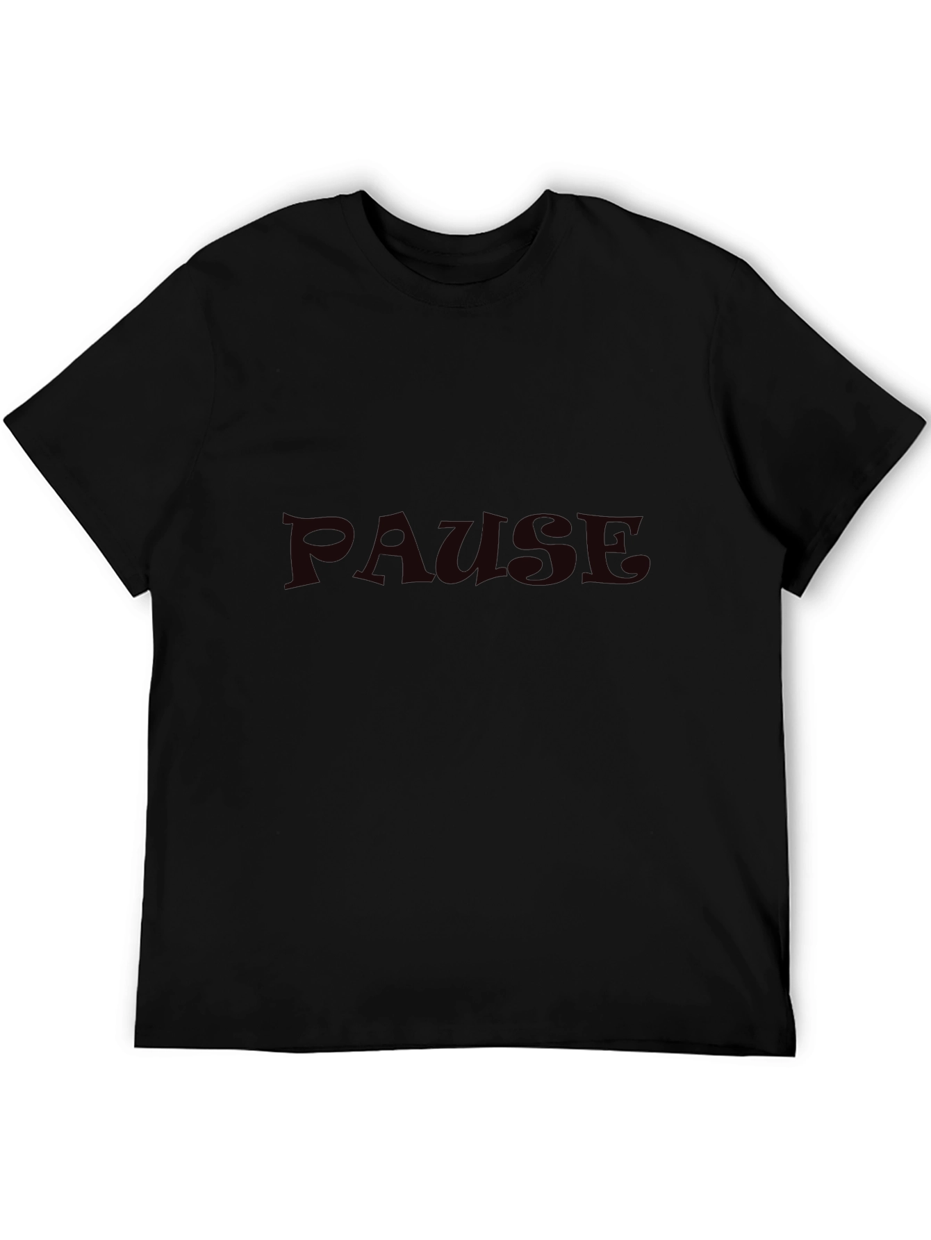 Mens Black Pause Graphic T-Shirt