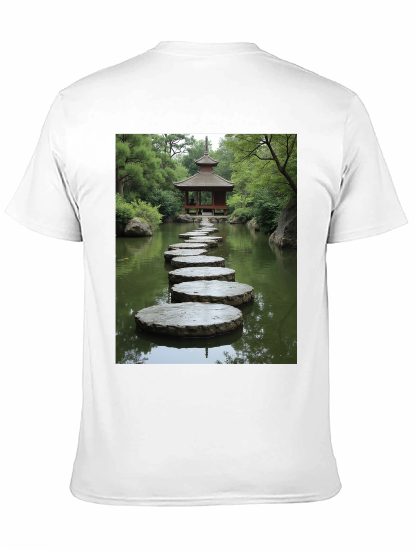 Zen Garden Stepping Stone Pagoda Graphic T-Shirt