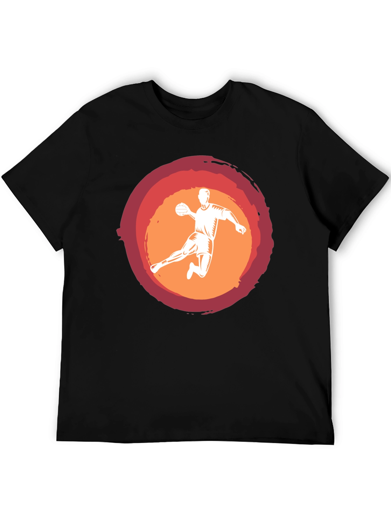 Handball Player Graphic Tee - Black