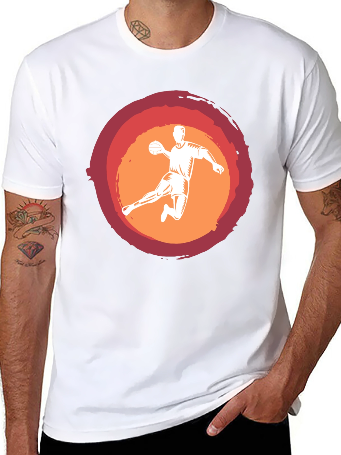 Handball Player Graphic Tee - Black