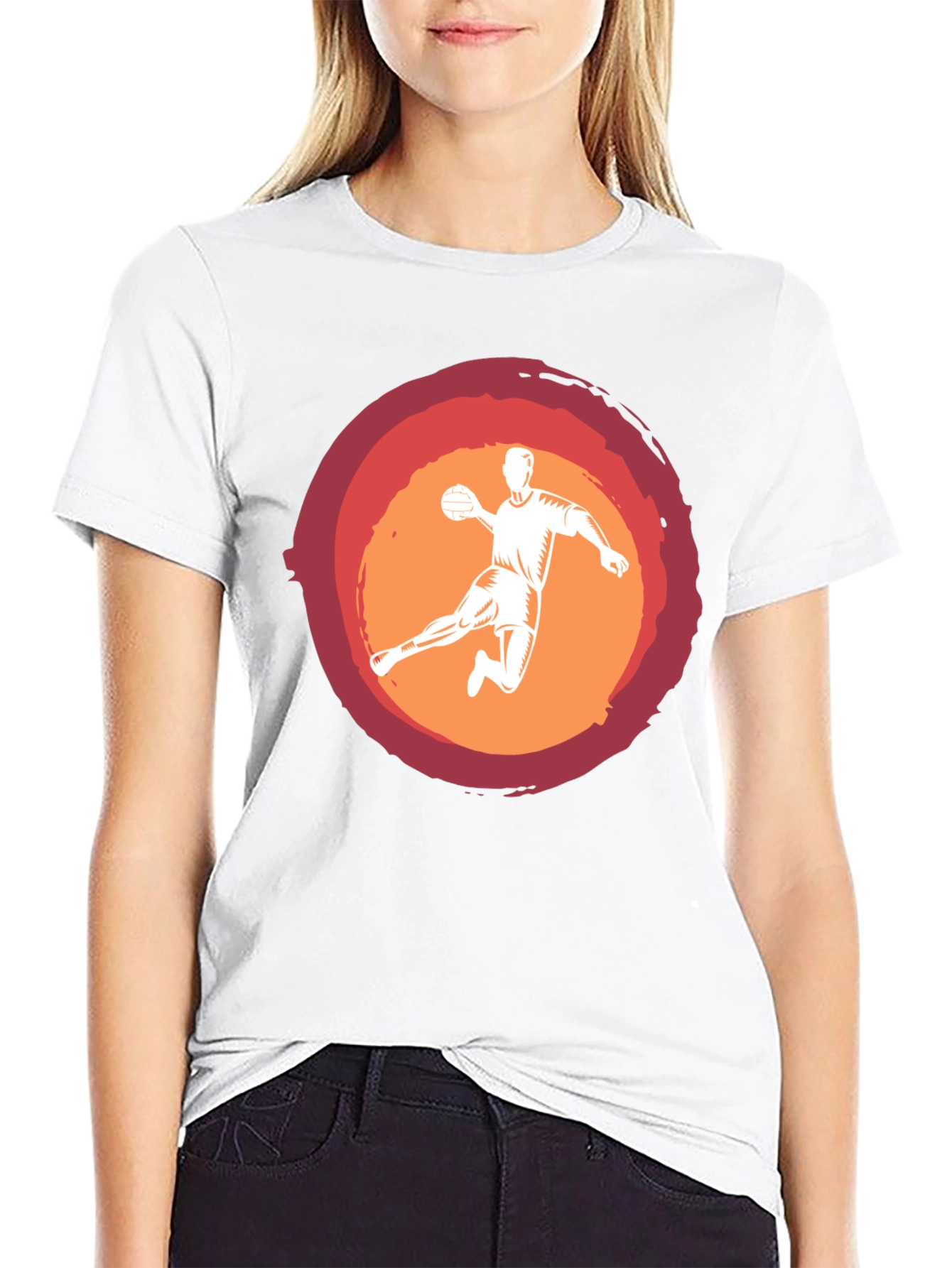 Handball Player Graphic Tee - Black