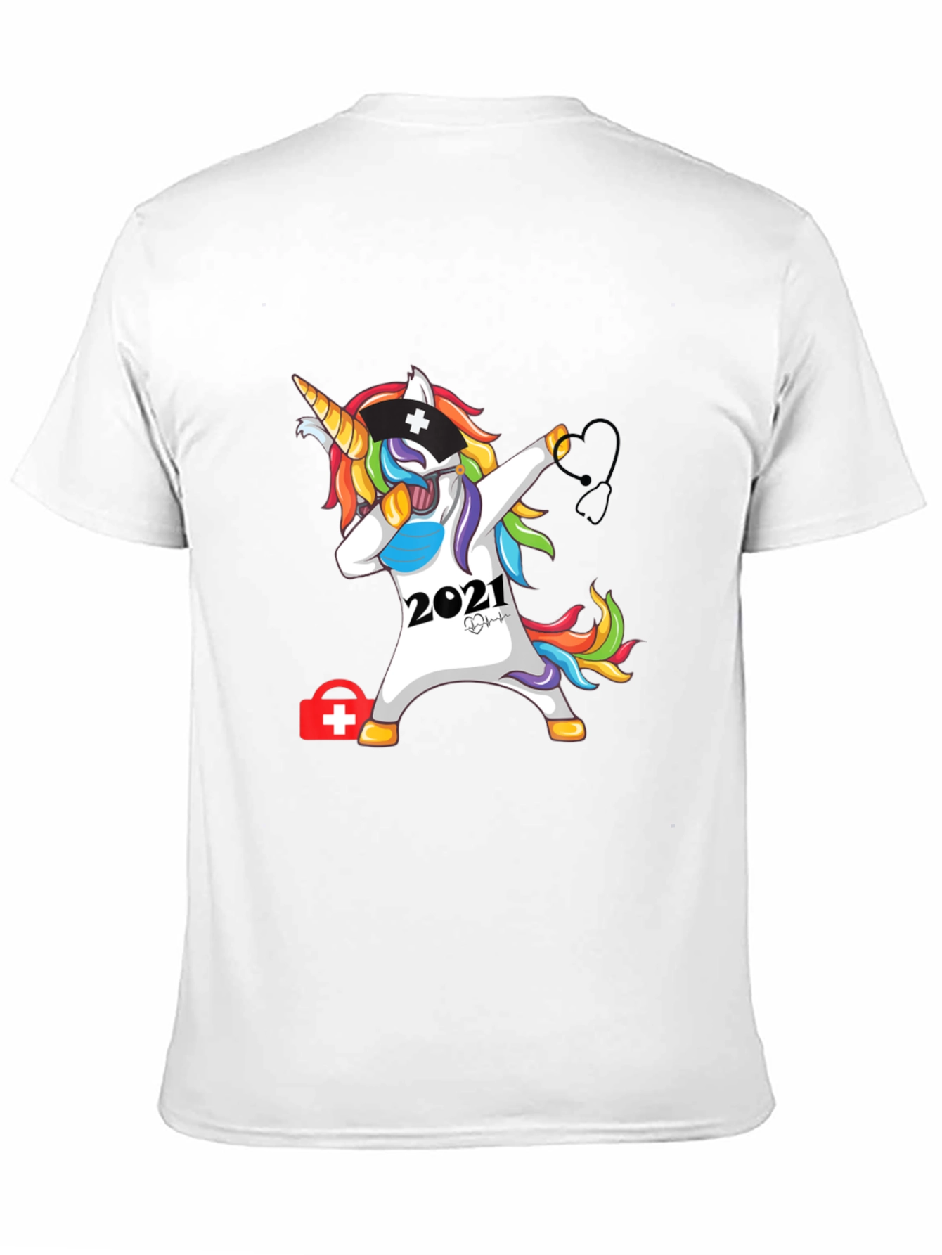 Nurse Unicorn Dabbing 2021 Graphic T-Shirt