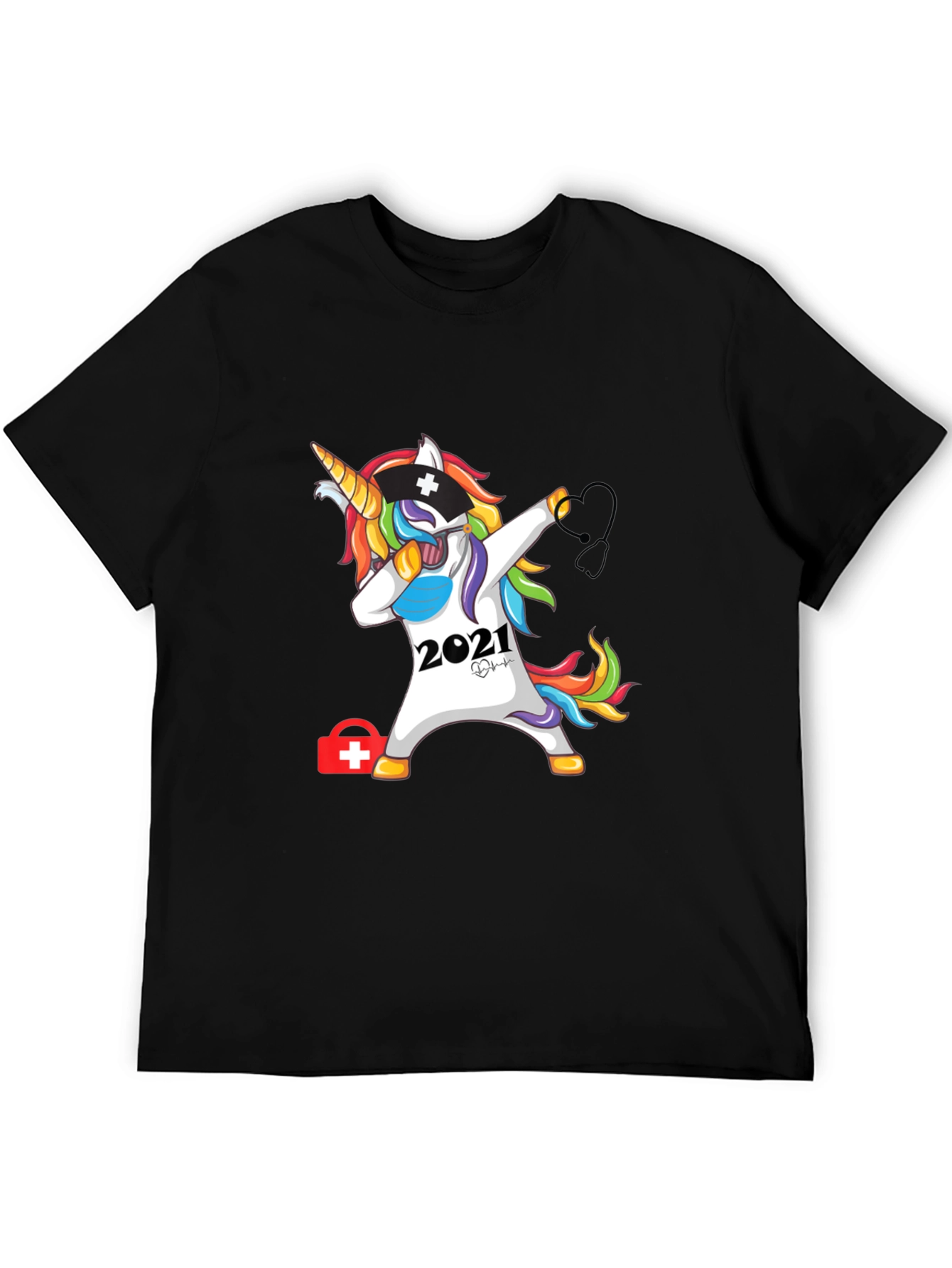 Nurse Unicorn Dabbing 2021 Graphic T-Shirt