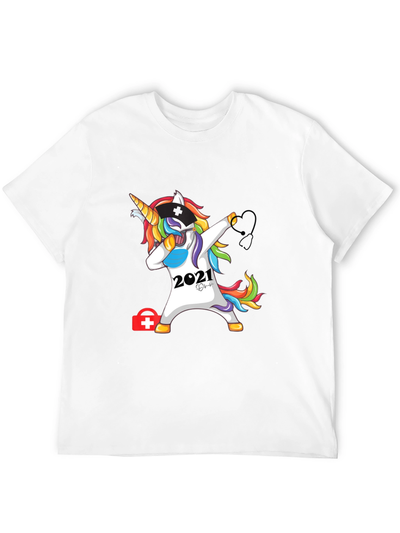 Nurse Unicorn Dabbing 2021 Graphic T-Shirt
