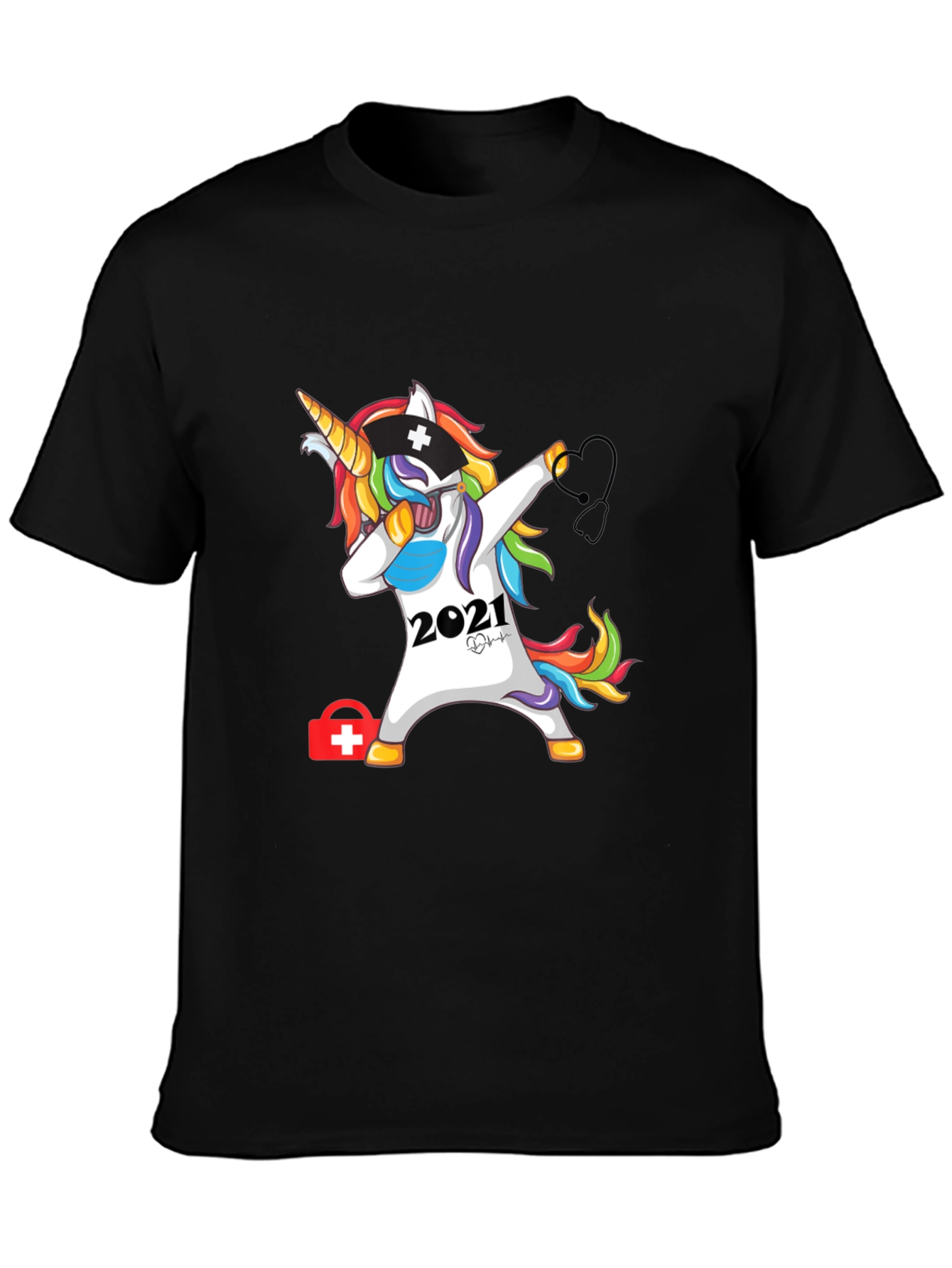 Nurse Unicorn Dabbing 2021 Graphic T-Shirt