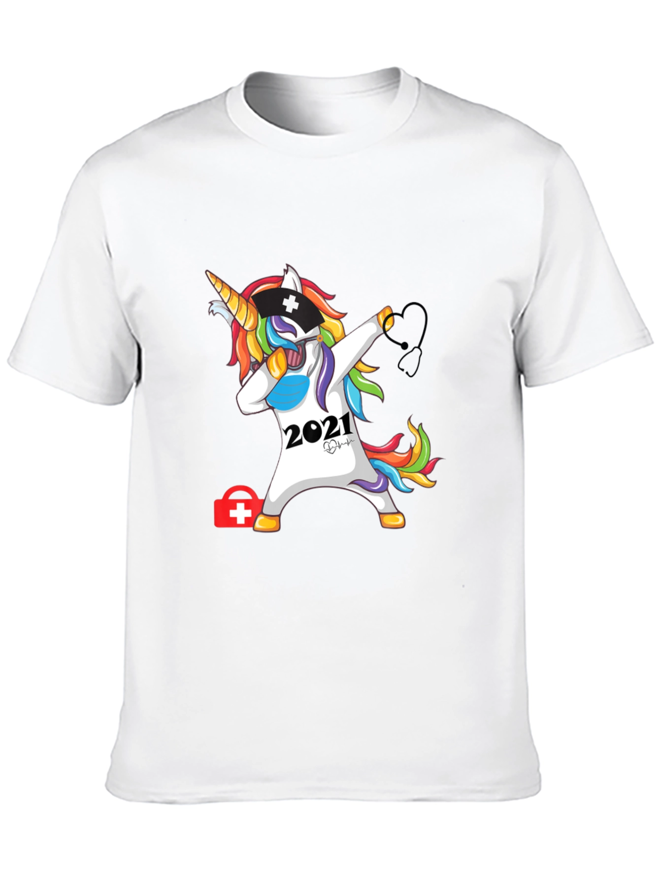 Nurse Unicorn Dabbing 2021 Graphic T-Shirt