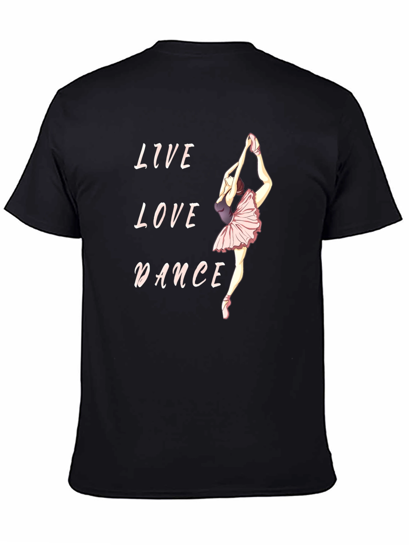 Live Love Dance Graphic T-Shirt - Black