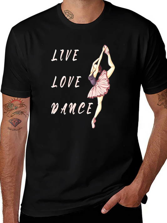Live Love Dance Graphic T-Shirt - Black