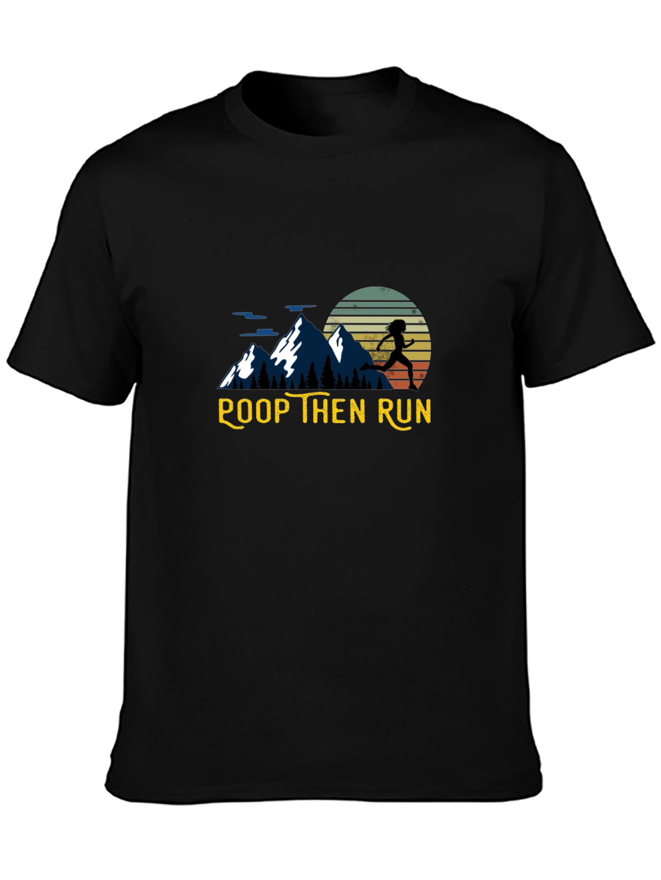 Poop Then Run Graphic T-Shirt - Athlete Humor
