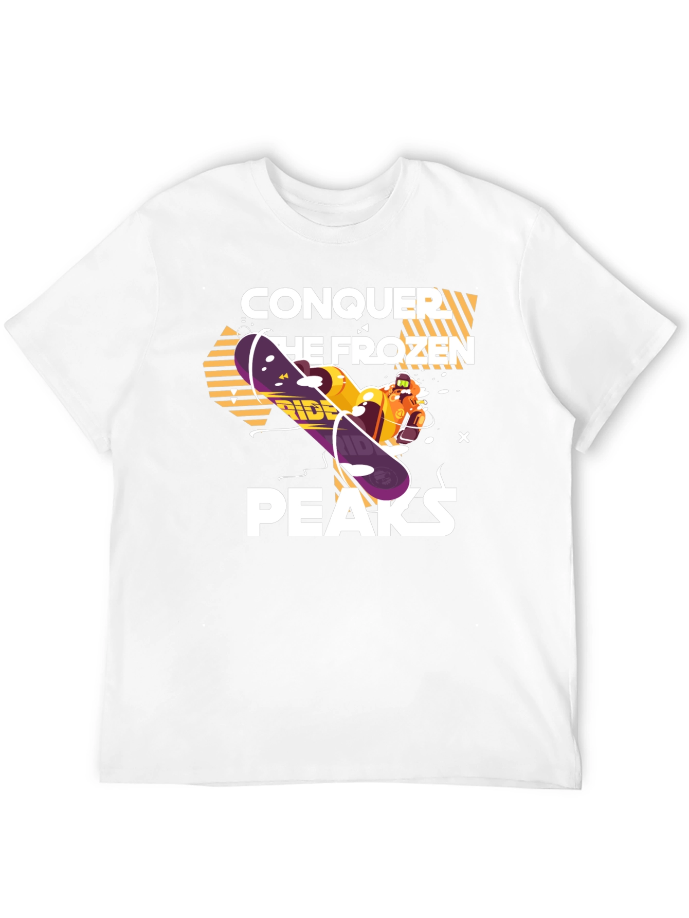 Conquer the Frozen Peaks Snowboarding T-Shirt