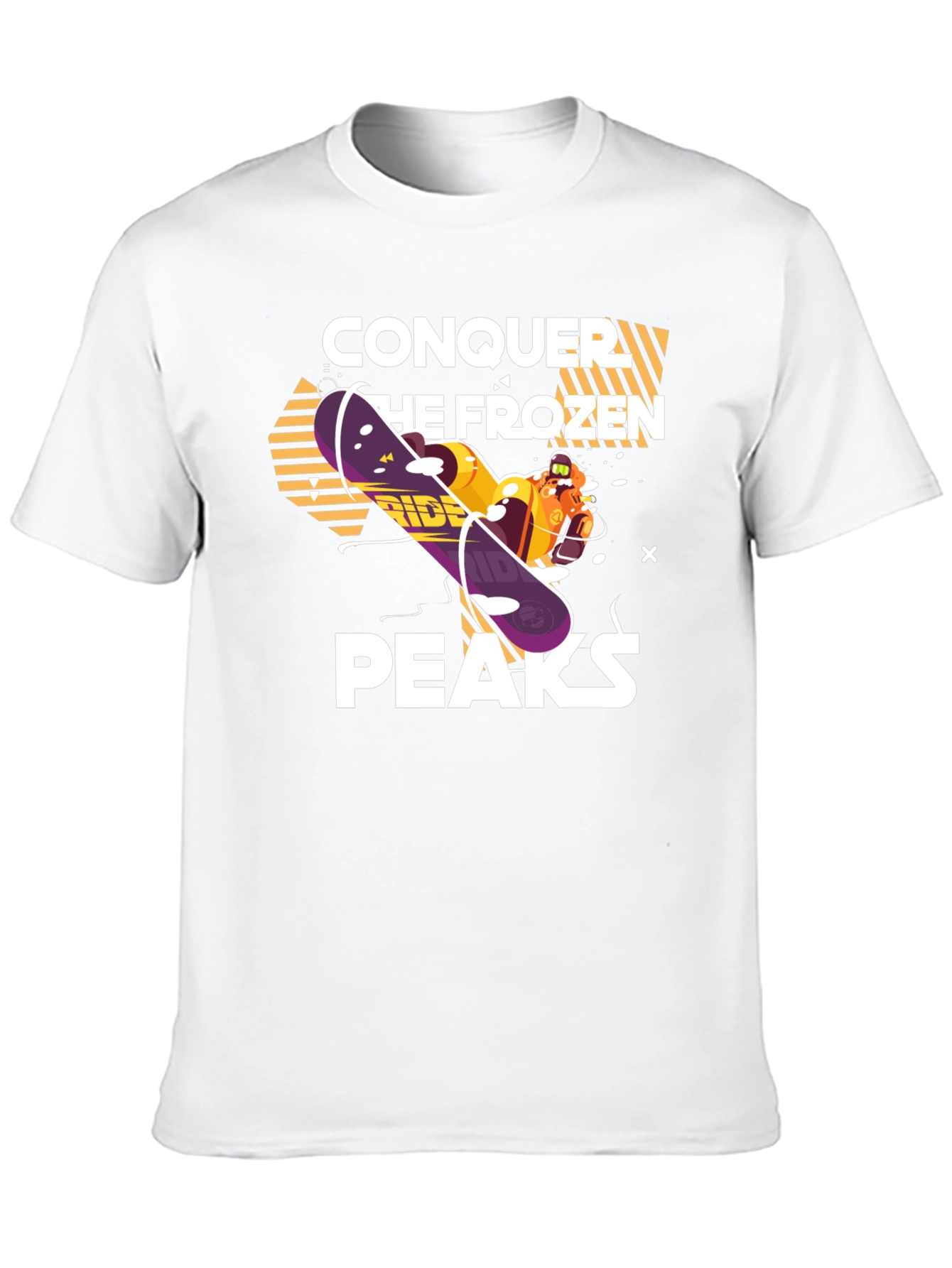 Conquer the Frozen Peaks Snowboarding T-Shirt