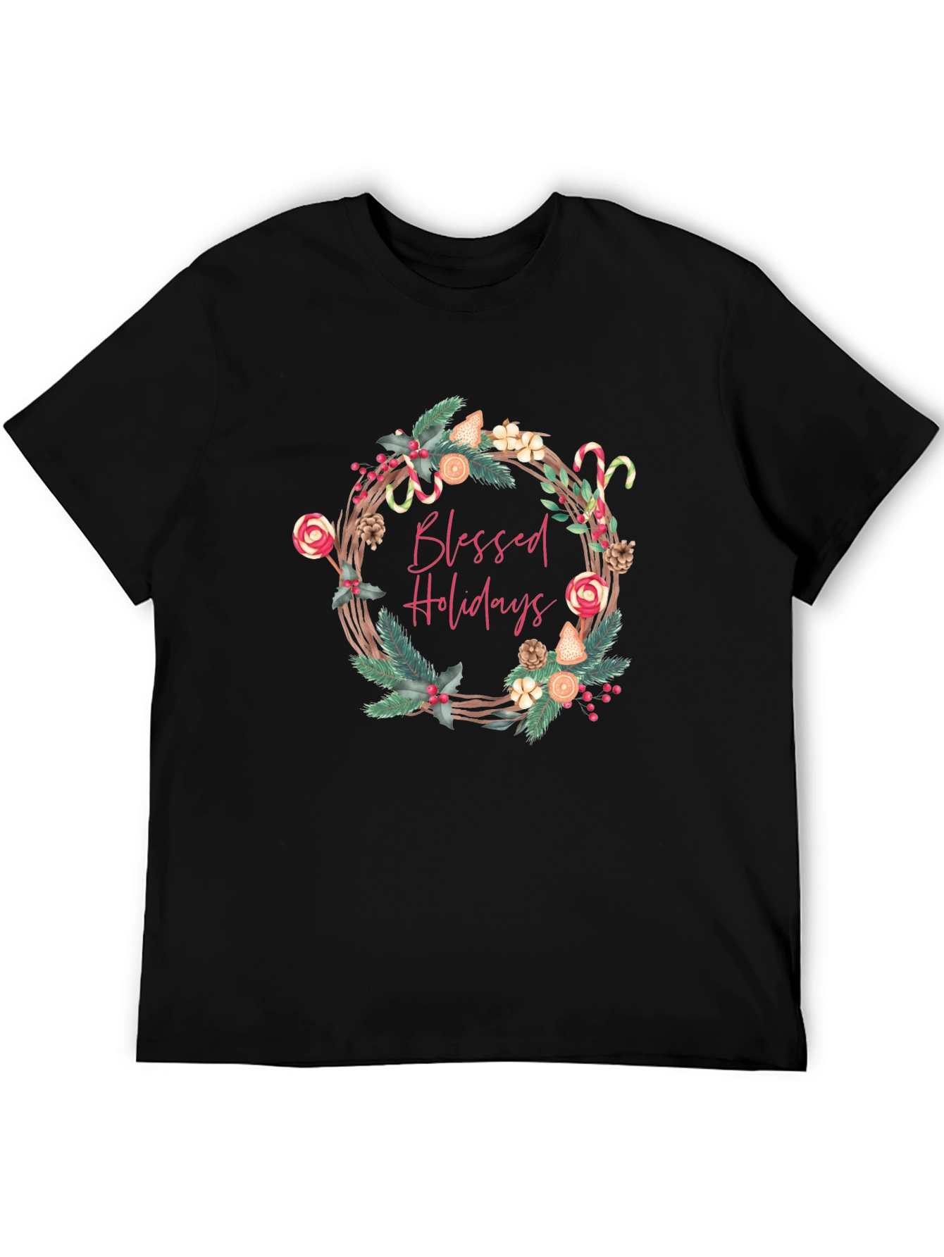 Blessed Holidays Graphic Tee - Festive Christmas T-Shirt