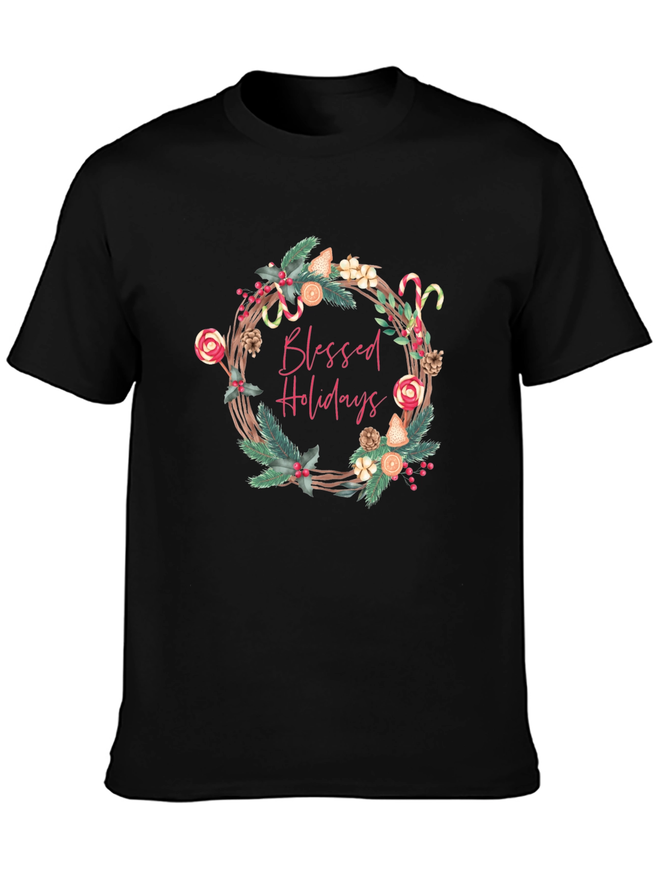 Blessed Holidays Graphic Tee - Festive Christmas T-Shirt