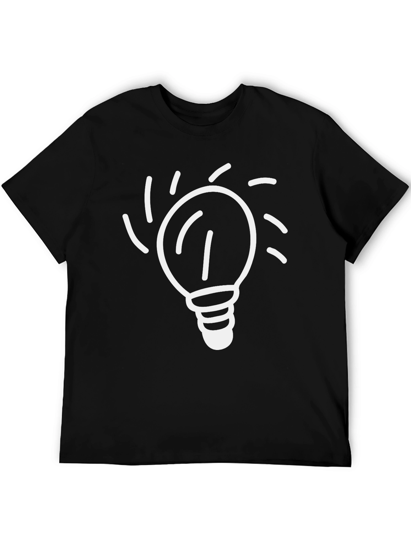 Idea Bulb Graphic Tee - Black Cotton T-Shirt