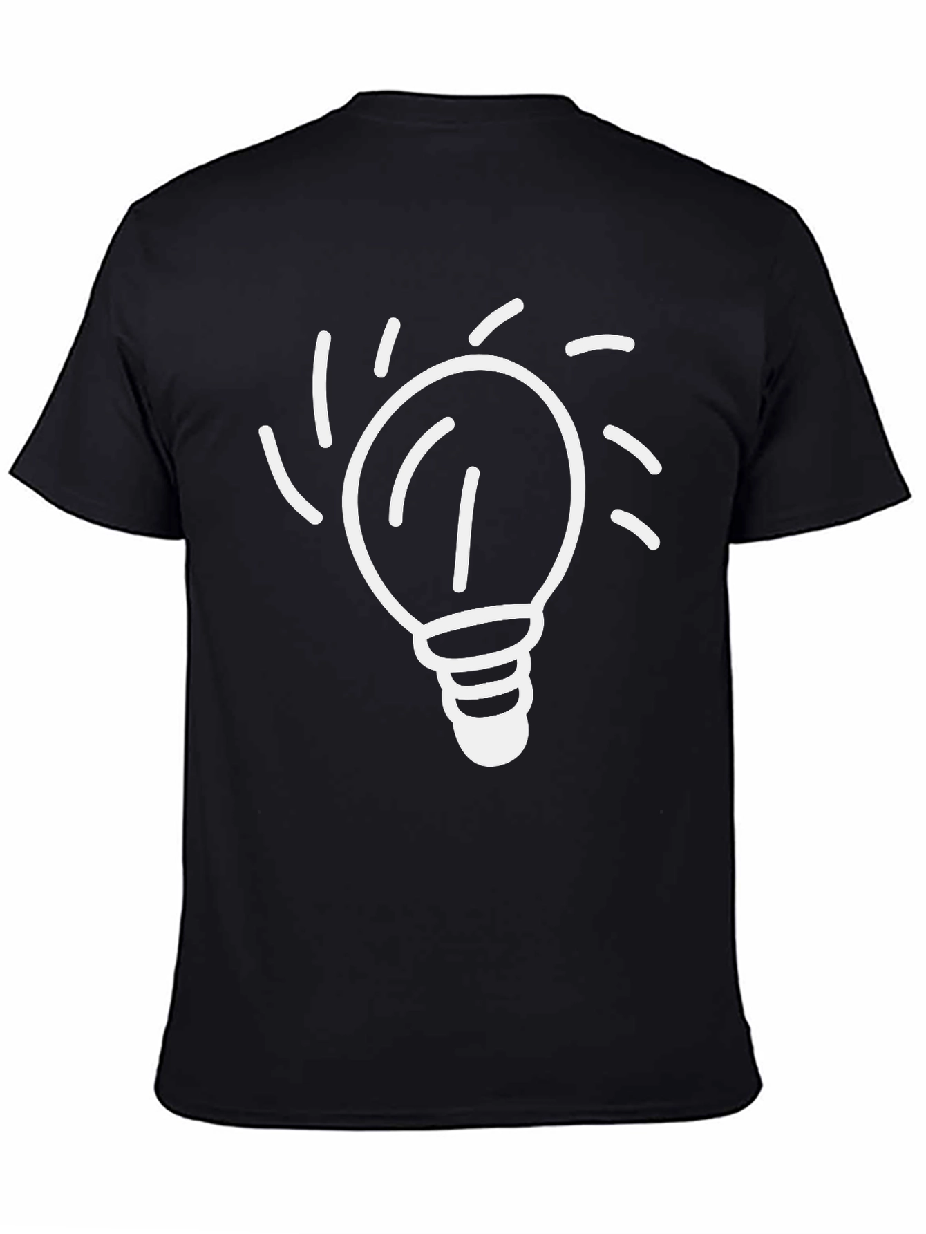 Idea Bulb Graphic Tee - Black Cotton T-Shirt