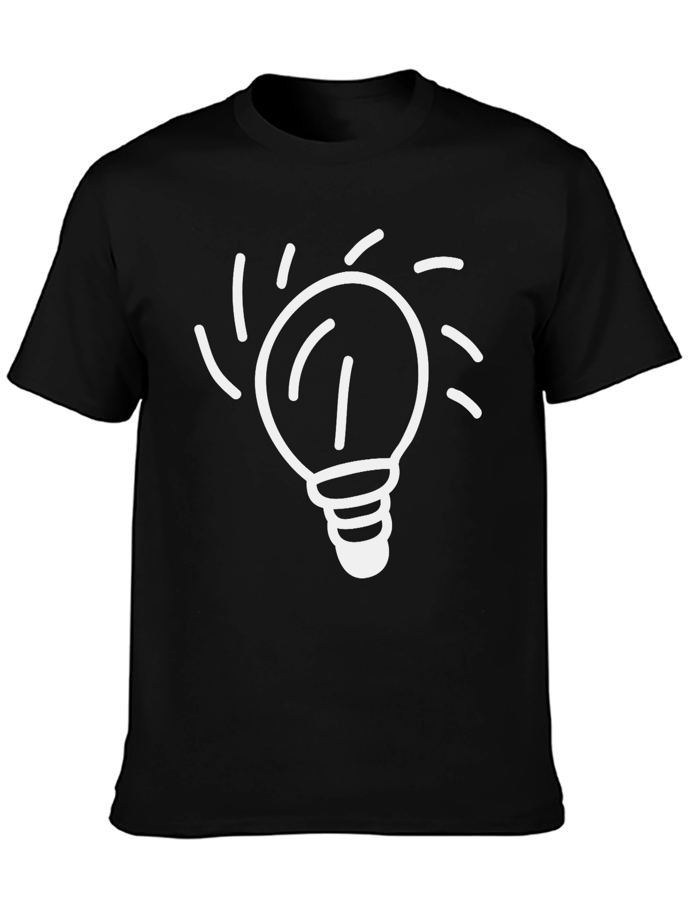 Idea Bulb Graphic Tee - Black Cotton T-Shirt