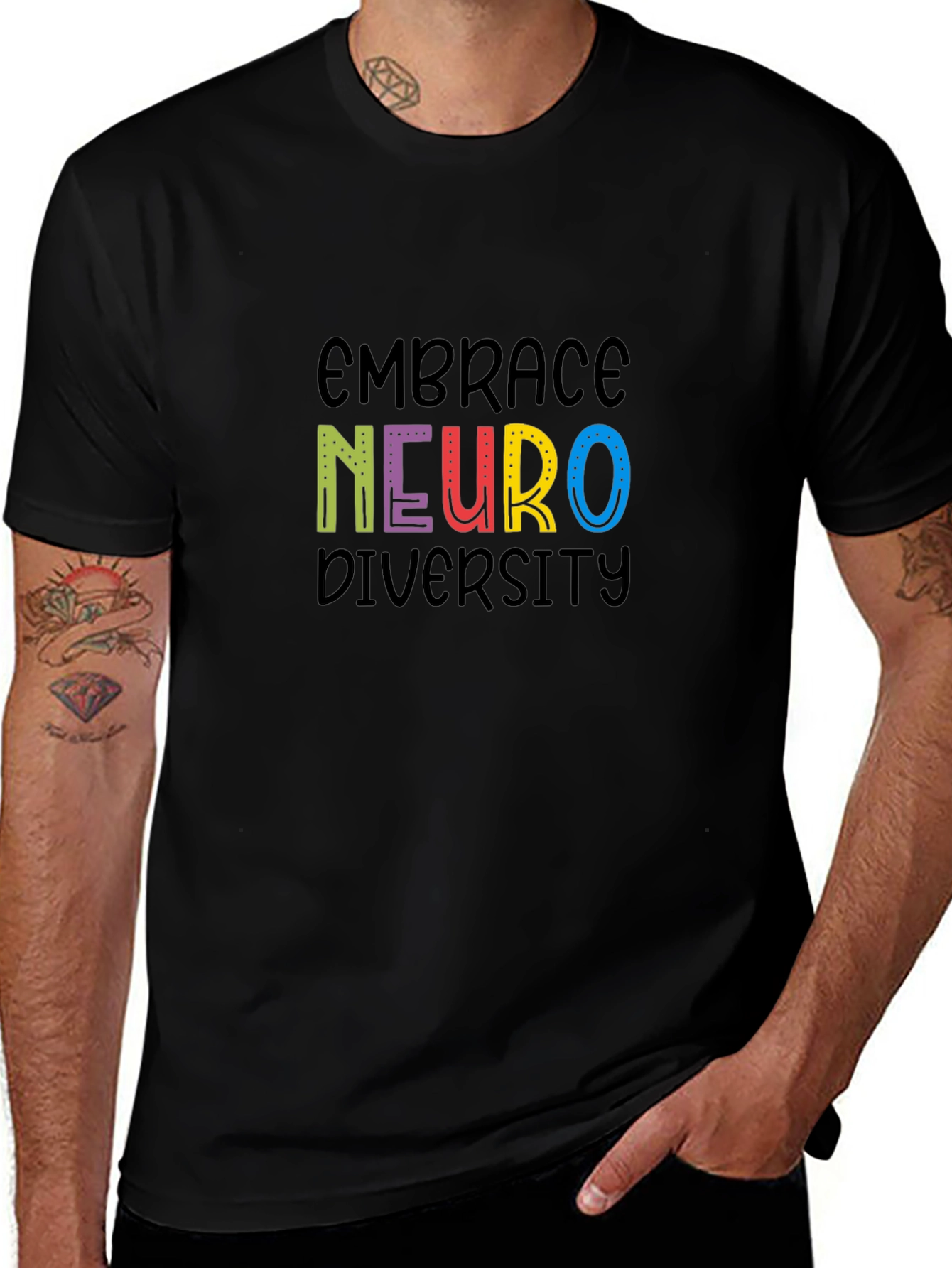 Embrace Neuro Diversity Black T-Shirt