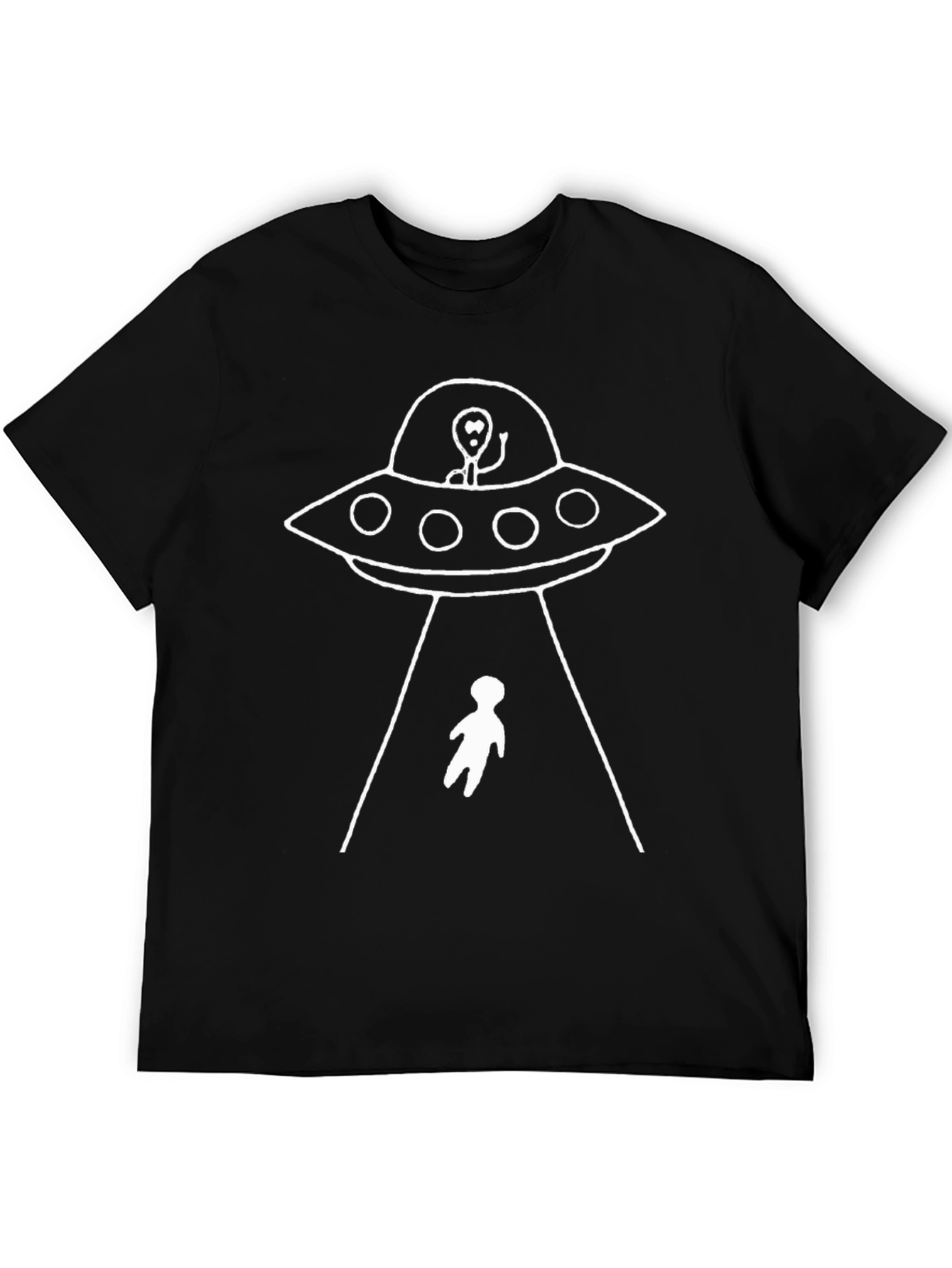 UFO Alien Abduction T-Shirt Black