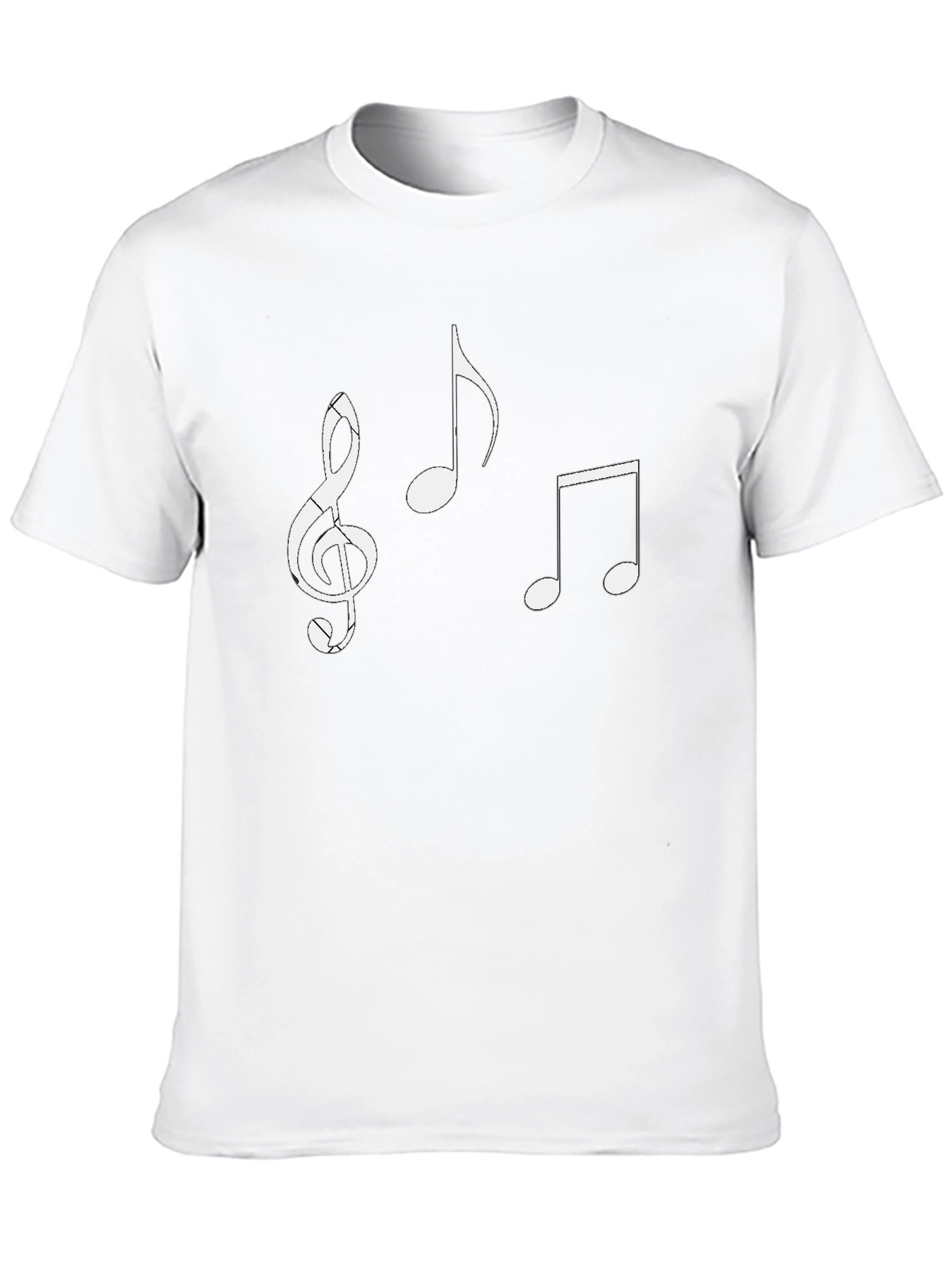 Musical Notes Graphic Tee - Black Cotton Casual Shirt