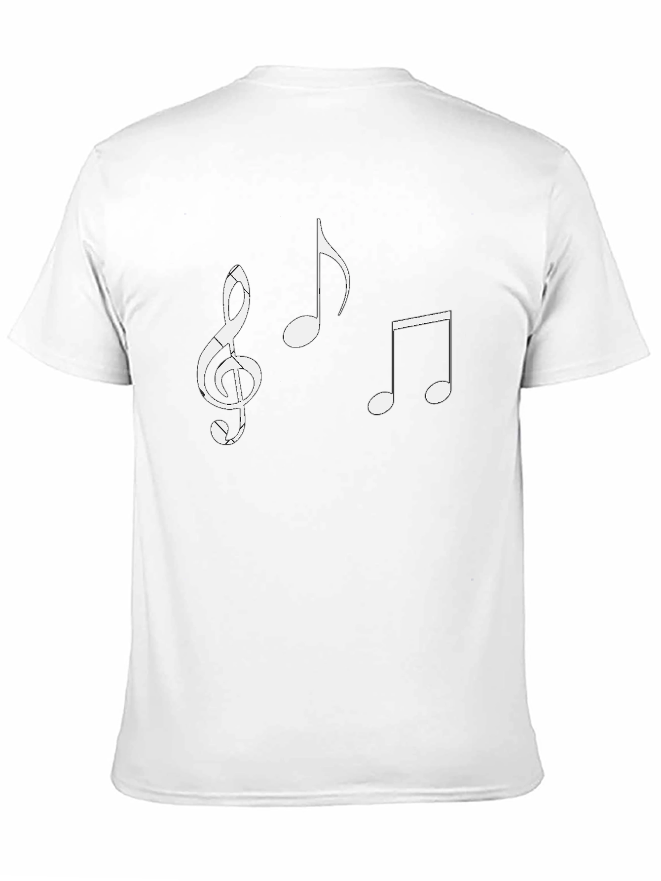 Musical Notes Graphic Tee - Black Cotton Casual Shirt