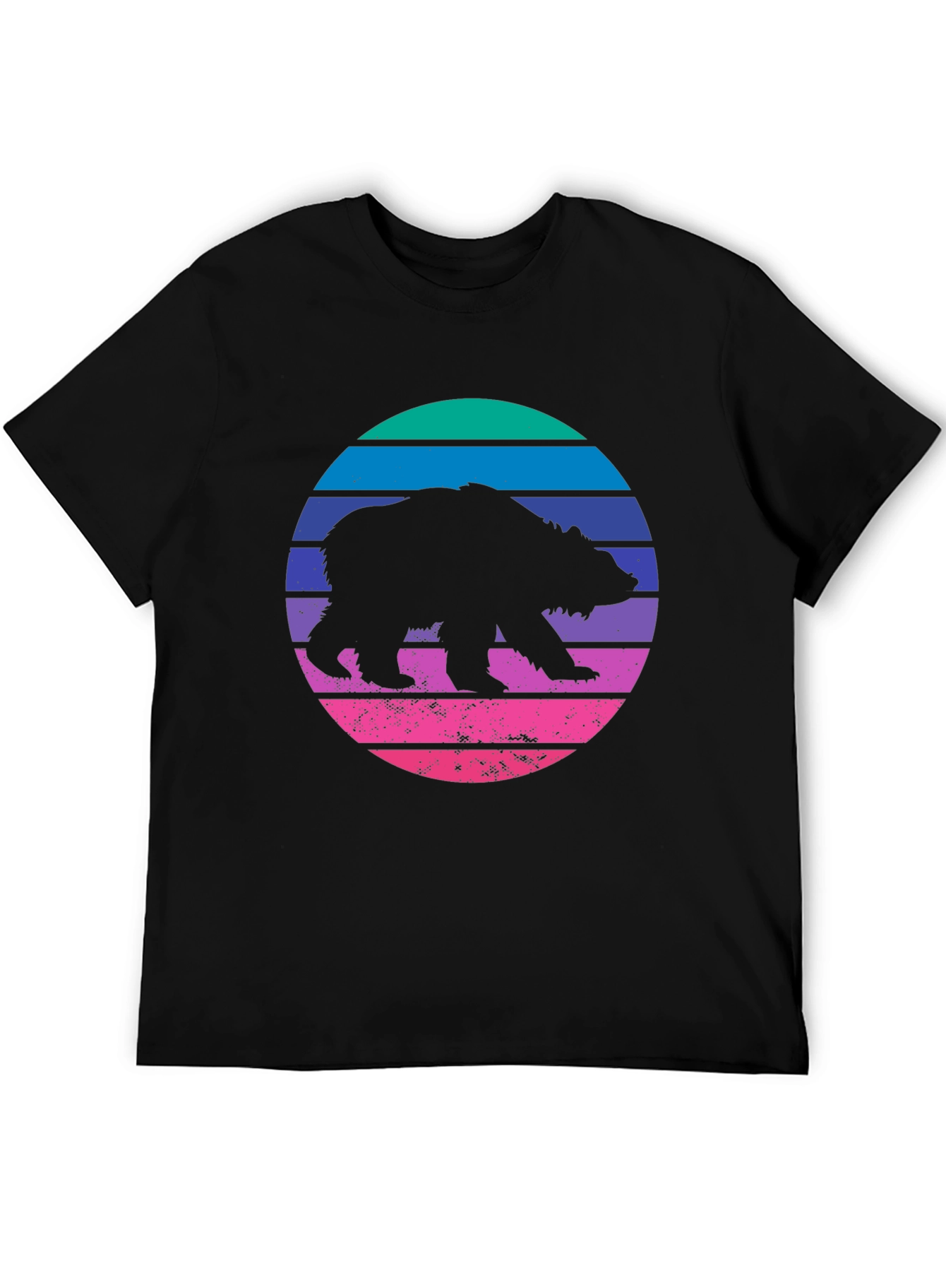 Retro Bear Graphic Tee - Cool Black T-Shirt
