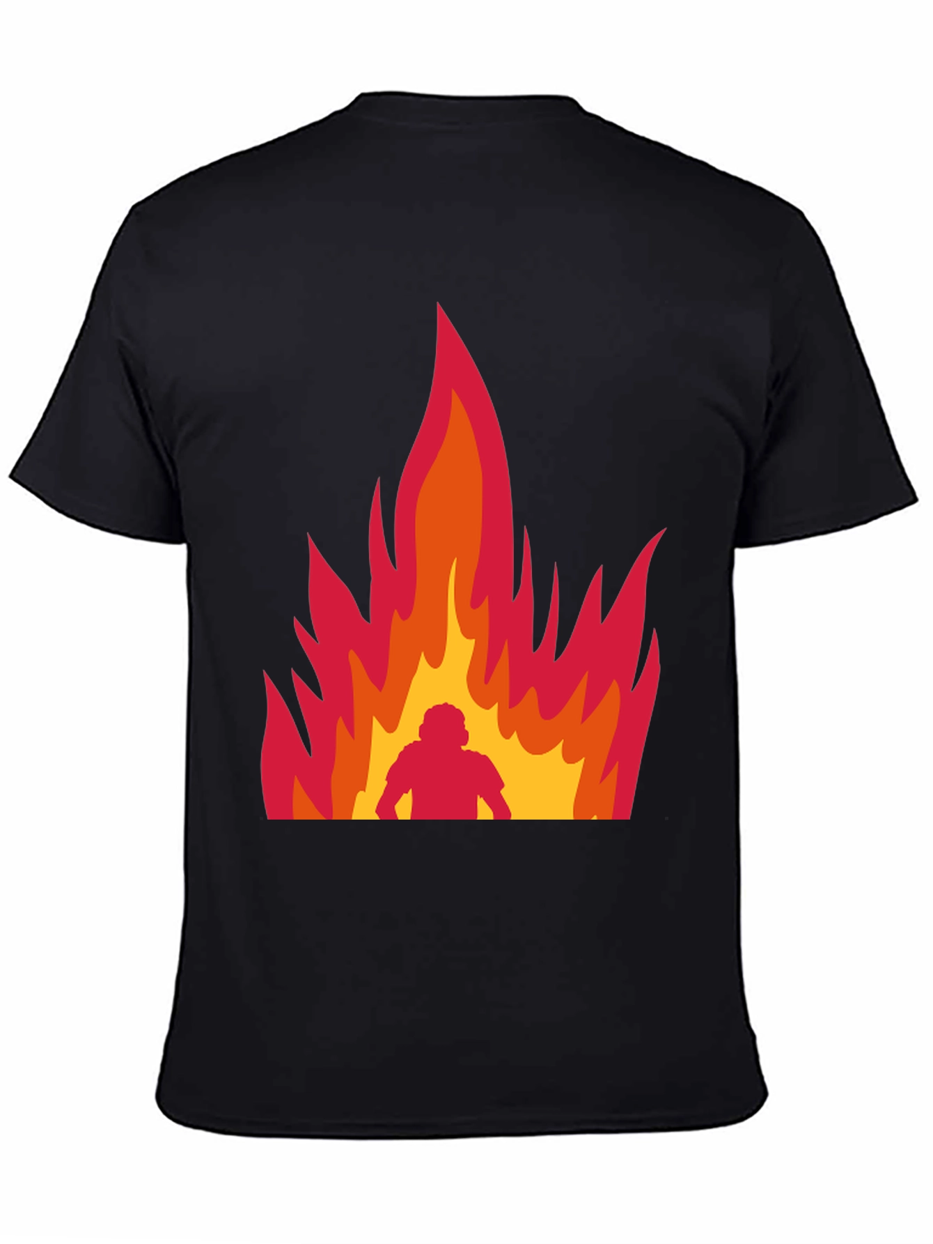 Flaming Man Graphic Tee - Bold Statement Shirt