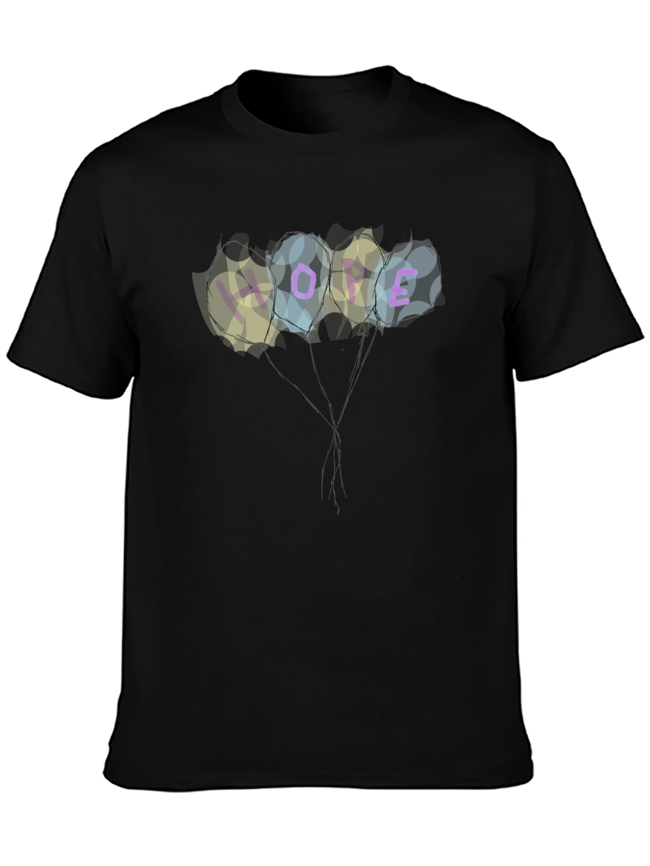 Hopeful Balloons T-Shirt - Mens Black Tee