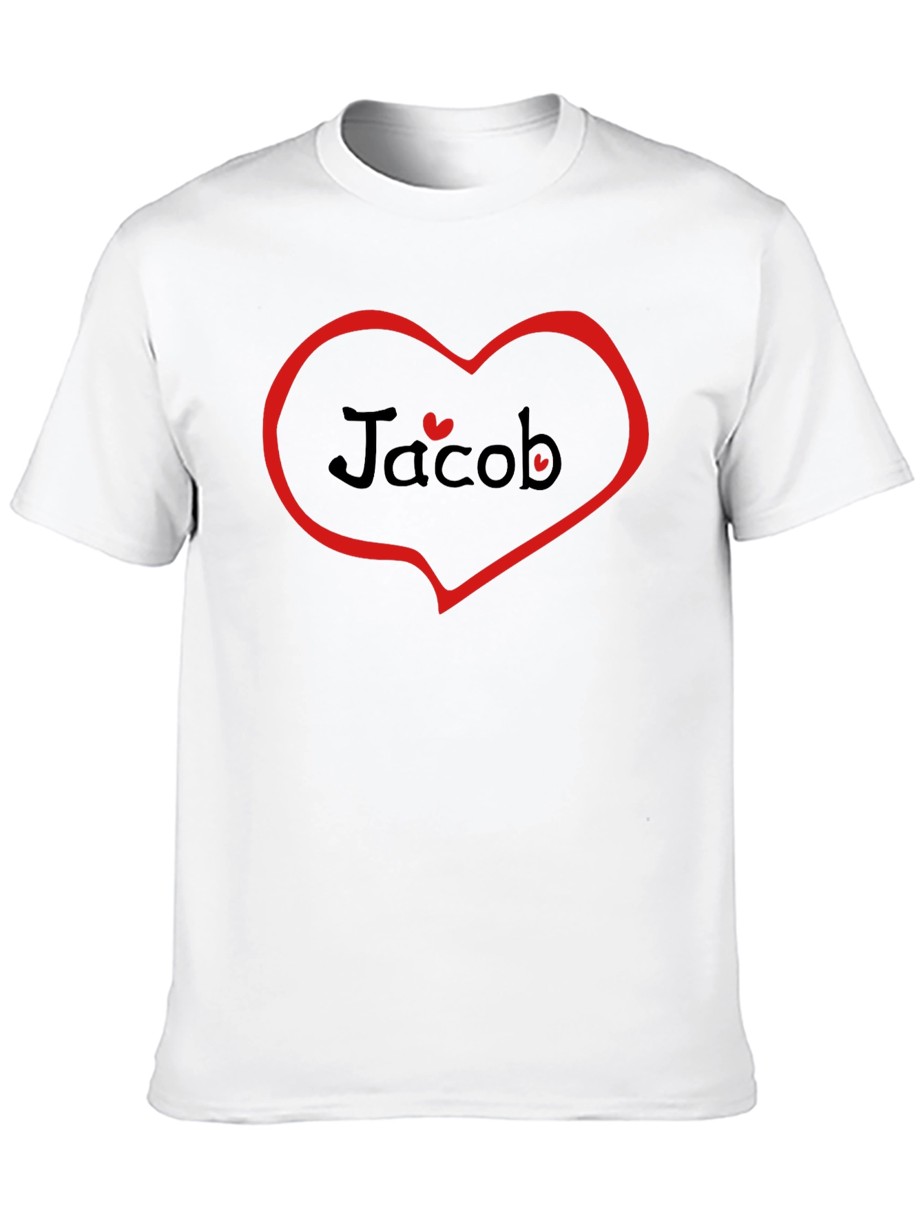 Jacob Heart T-Shirt - Personalized Name Tee