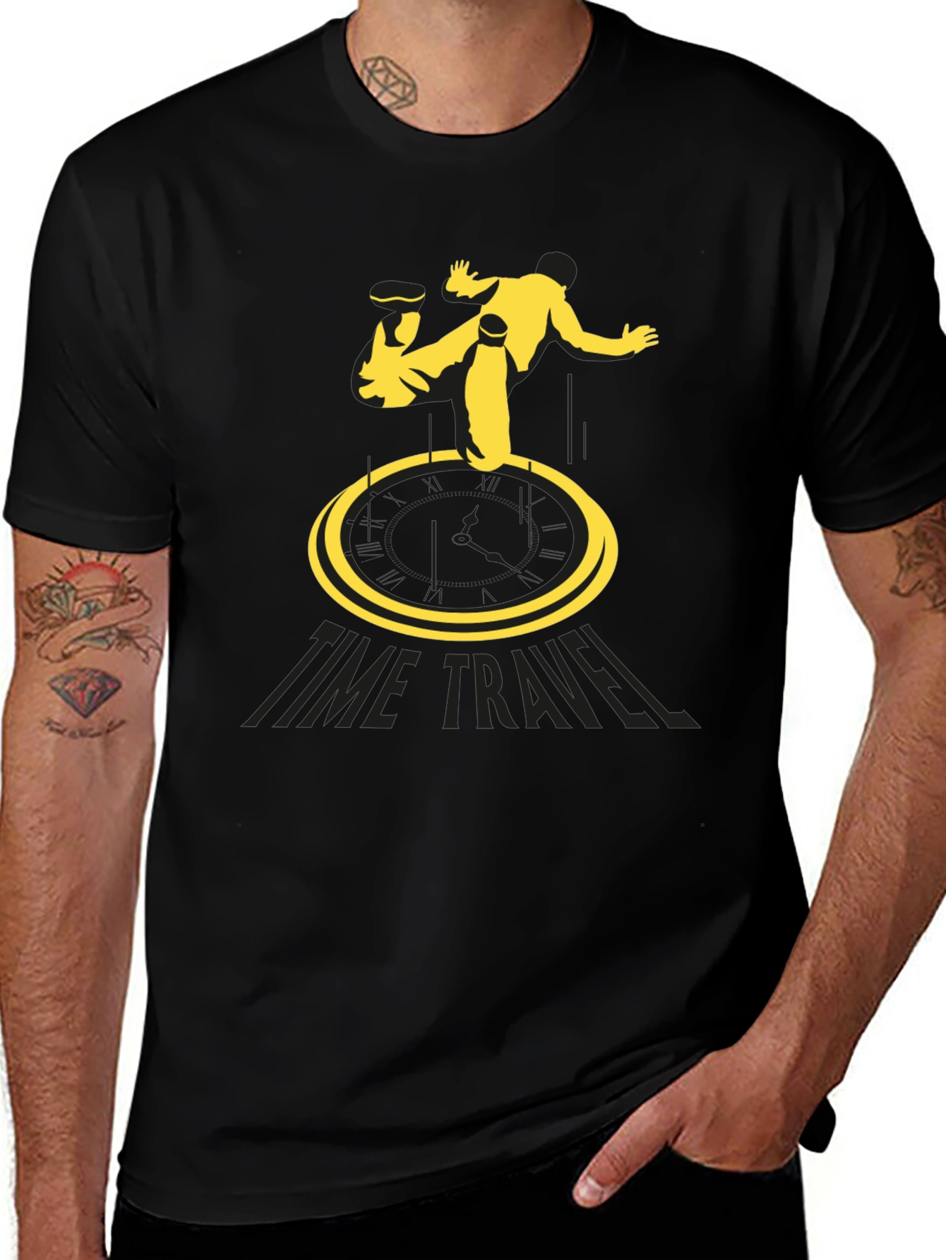 Time Travel Black T-Shirt