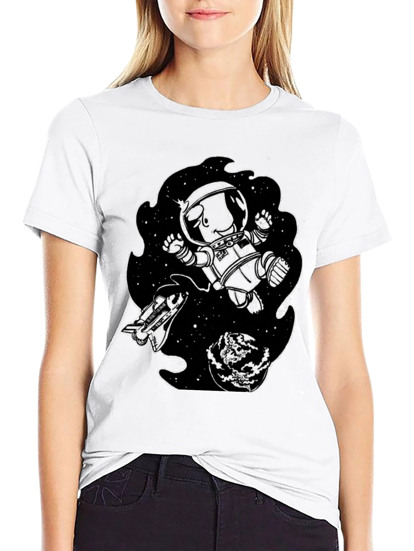Astronaut in Space Graphic Tee - Black