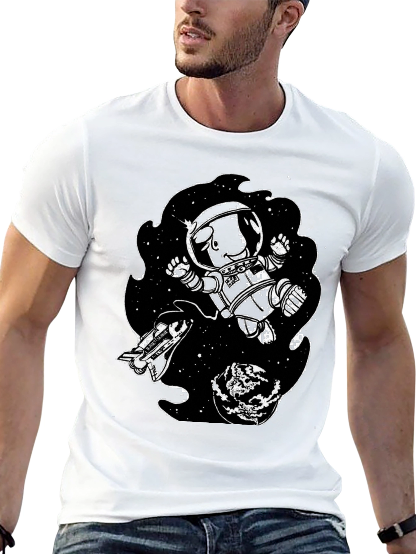 Astronaut in Space Graphic Tee - Black