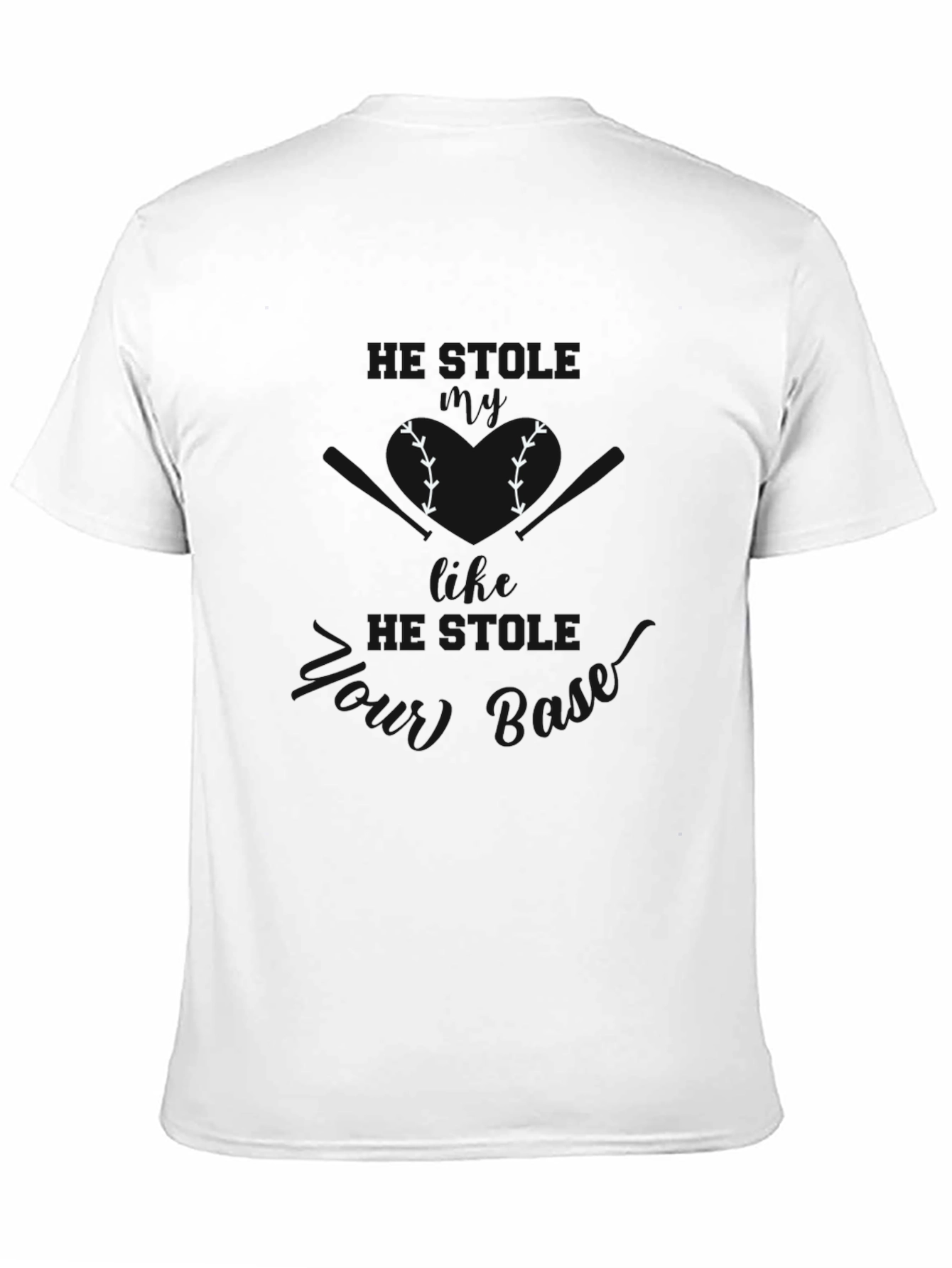 He Stole My Heart Baseball Graphic T-Shirt